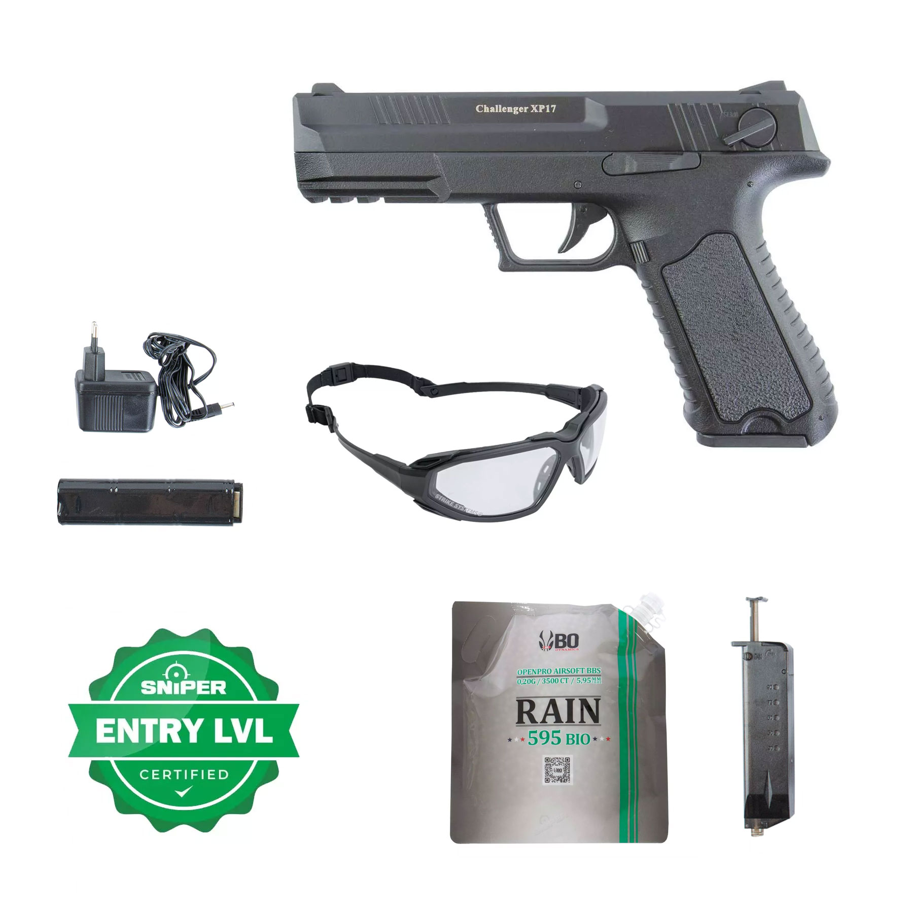 Einsteiger Set #1 - Challenger XP17 AEP Black, < 0,5 Joule