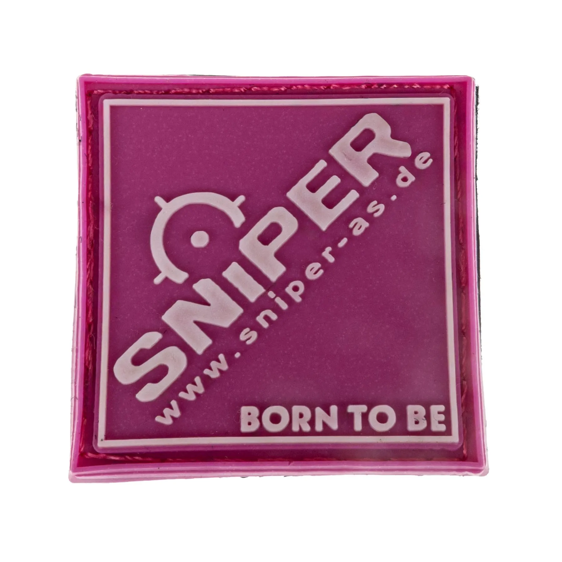 Square Sniper 3D Glow in Dark Rubber Patch, Pink