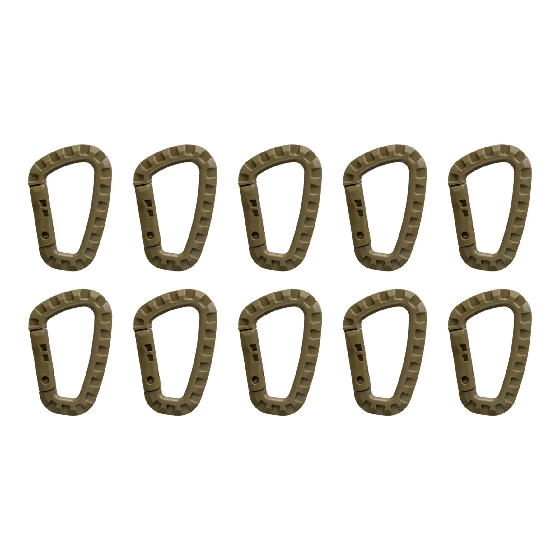 Karabinerhaken, 10er Set, Khaki