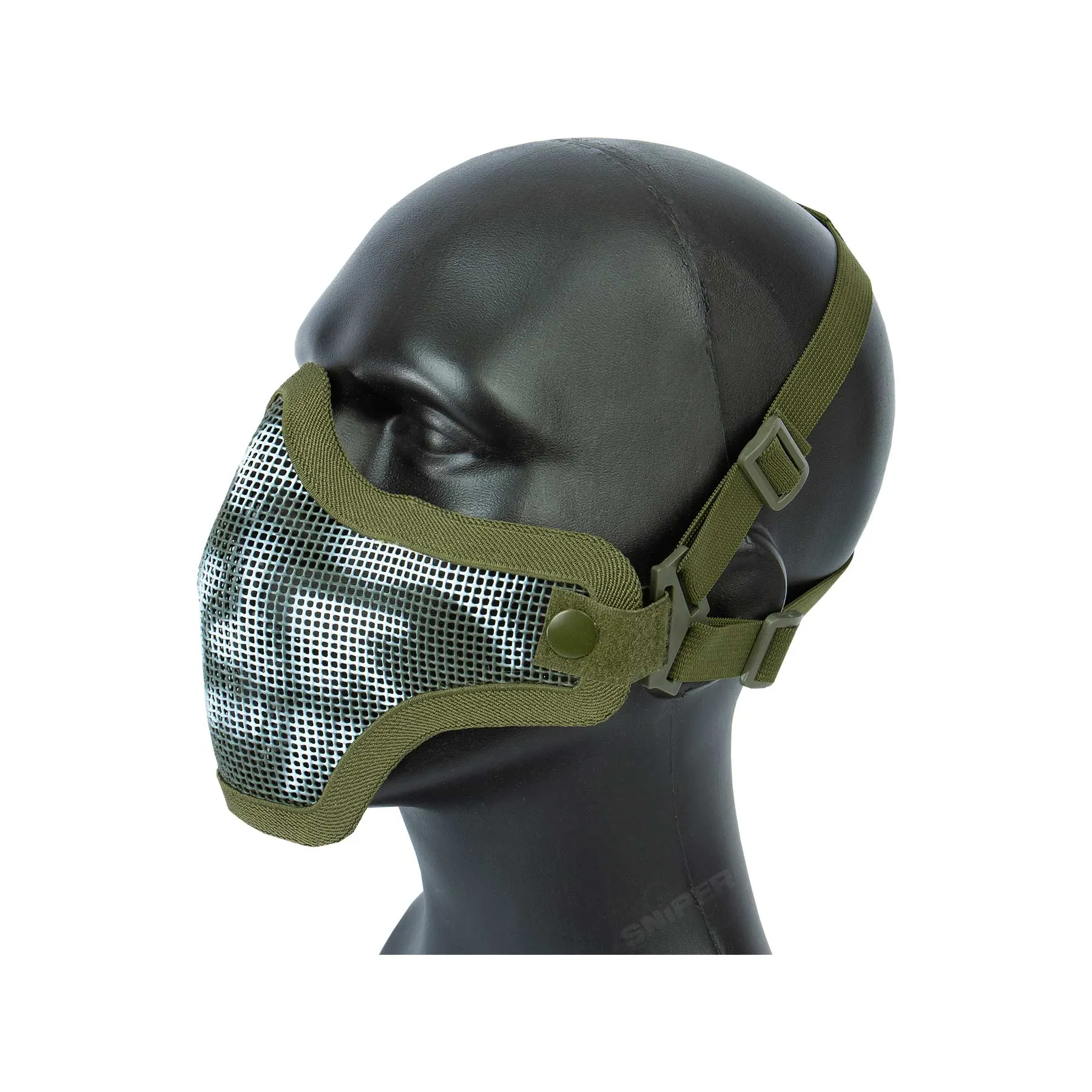 Mesh Lower Face Shield Skull, Green