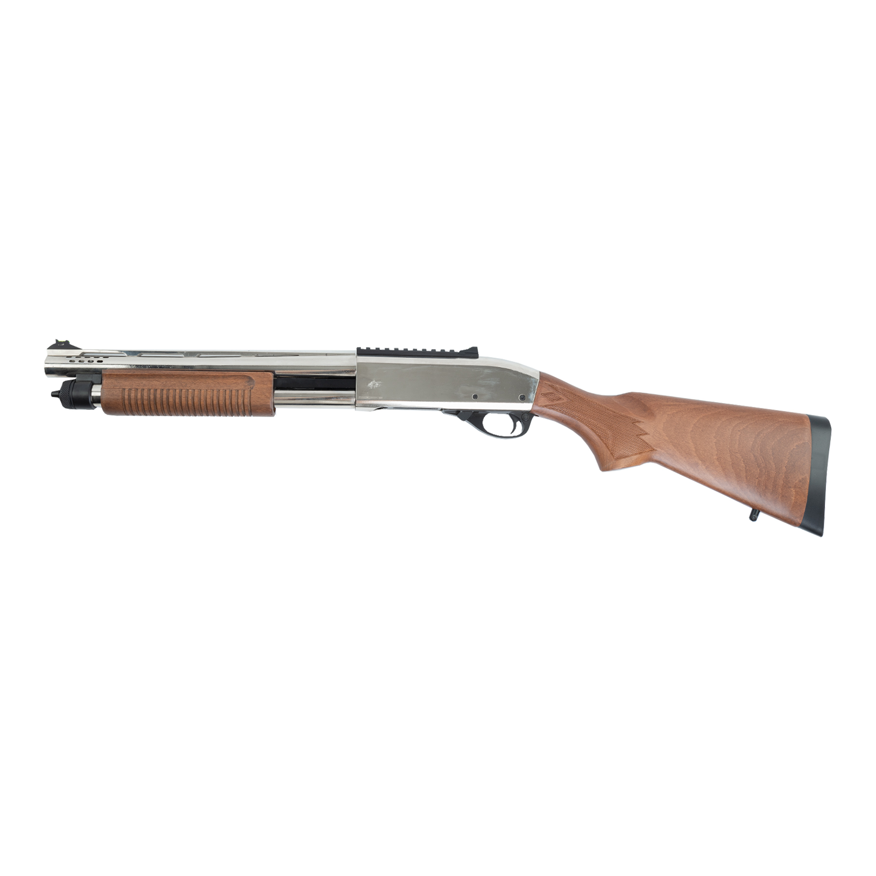 M870 AR Tri-Shot Gas Action Shotgun, Real Wood Silver