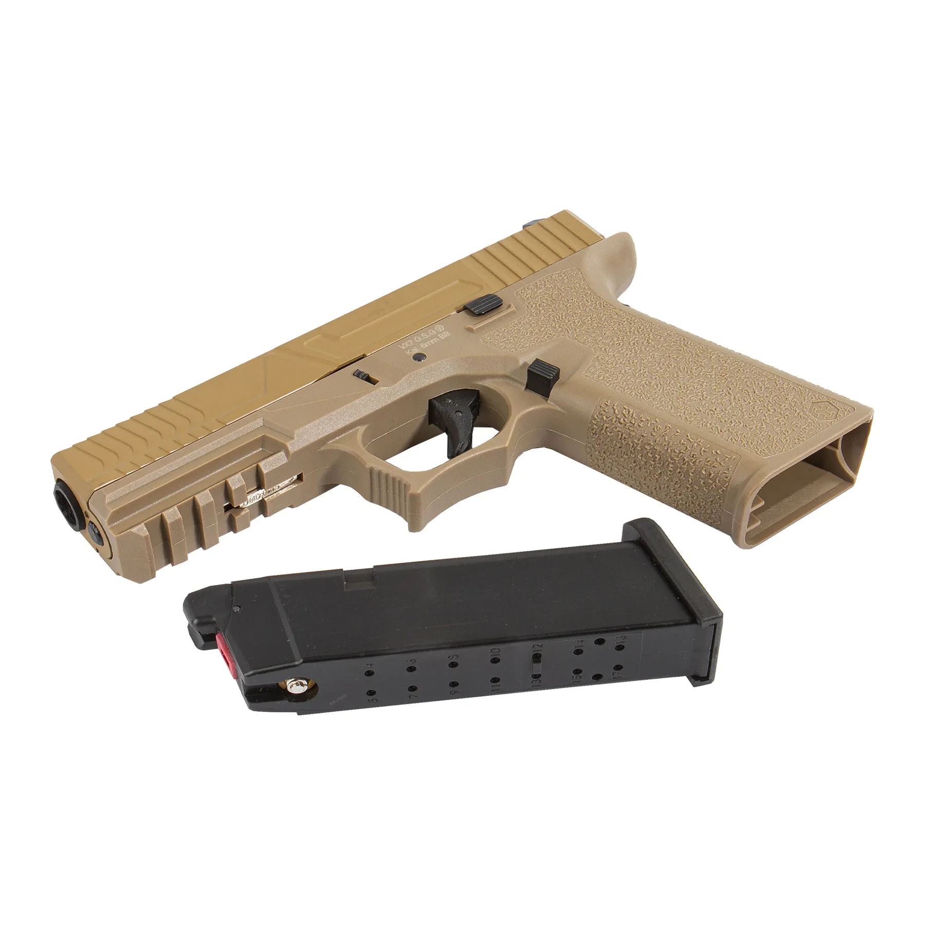AW Custom VX7 Mod.3 GBB Softair Pistole, FDE