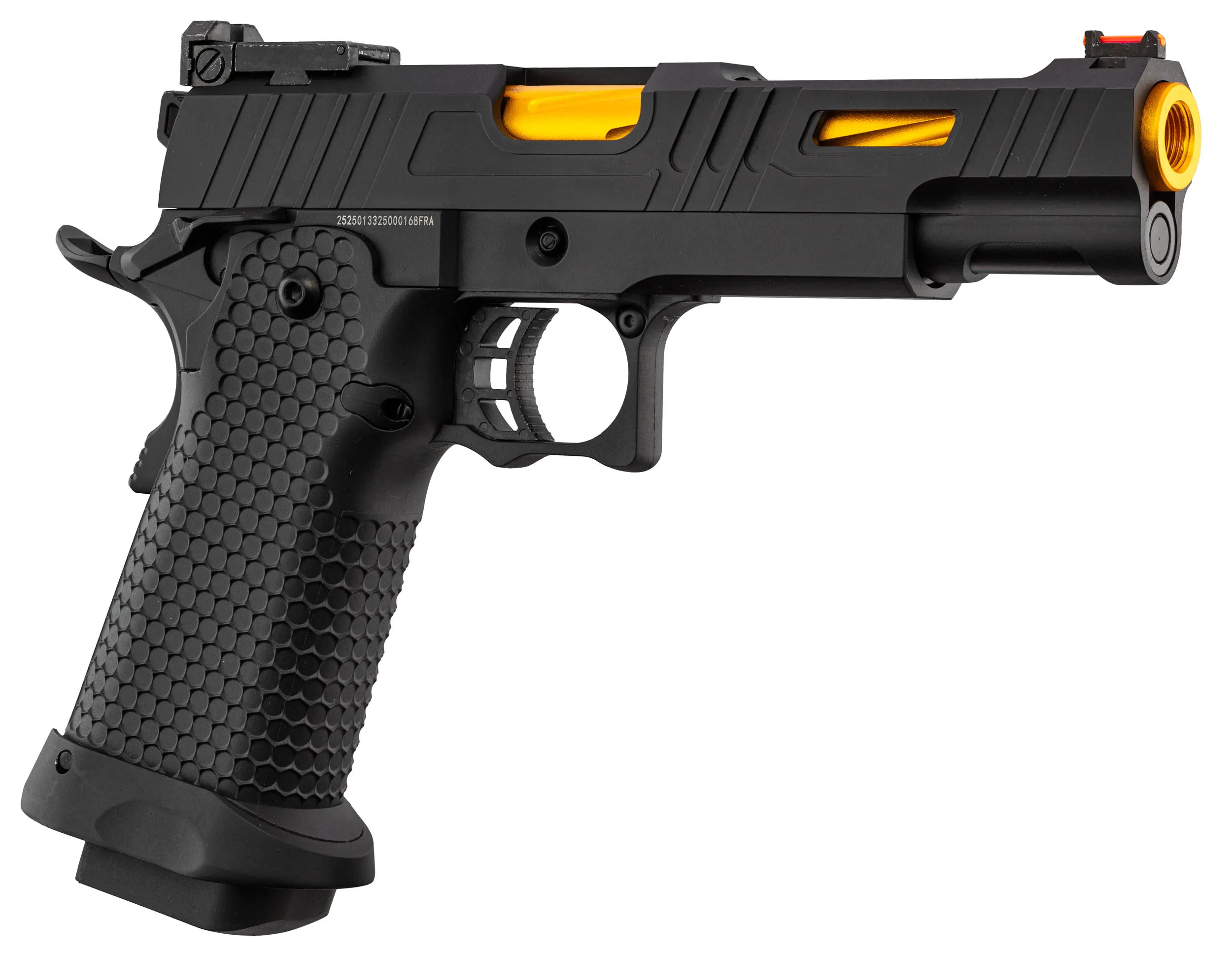 Golden Eagle 5.1 Hi-Capa Thread GBB Airsoft Pistole, Black/Gold