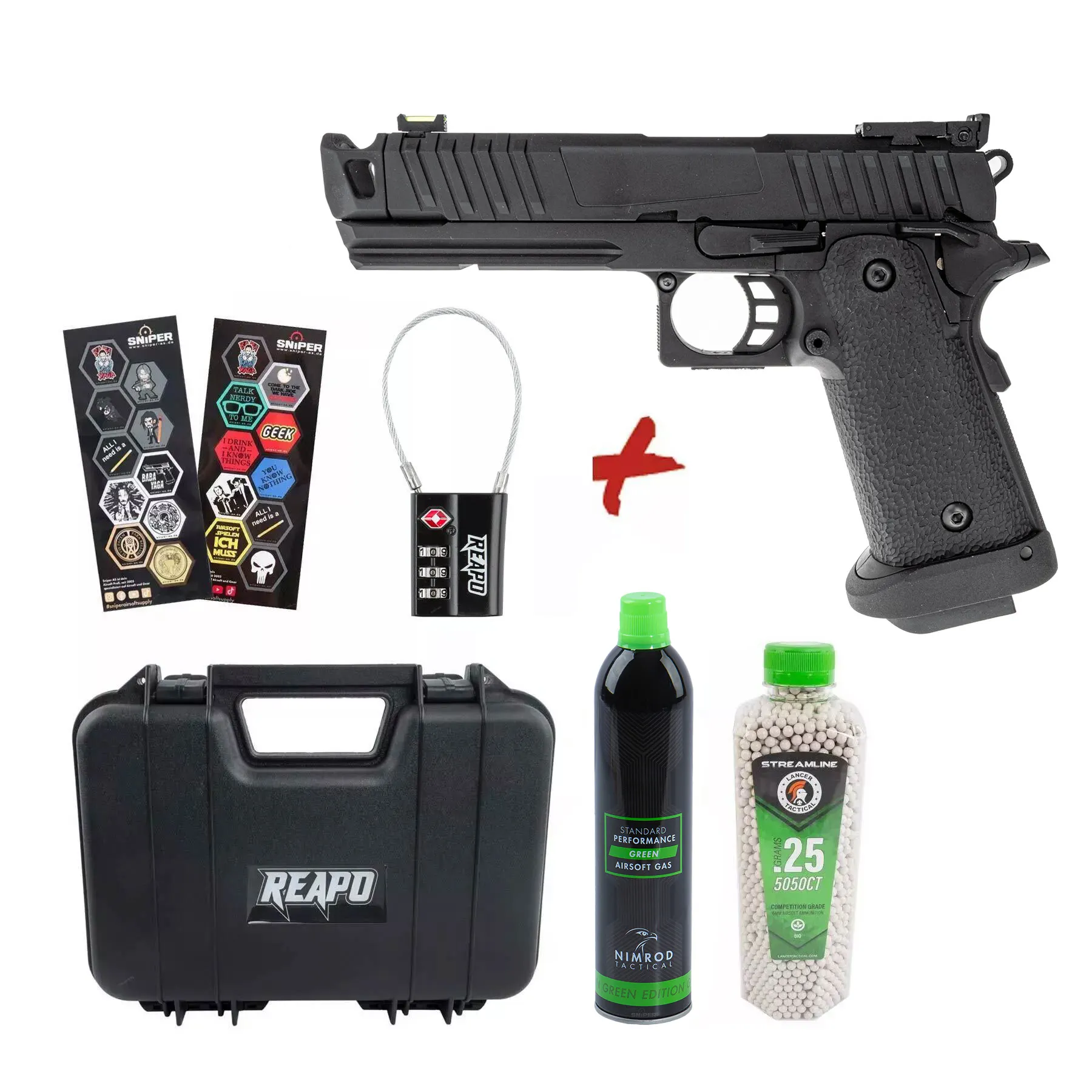 Bundle Deal #1 - Reapo Trokia MKI GBB Airsoft Pistole, Black