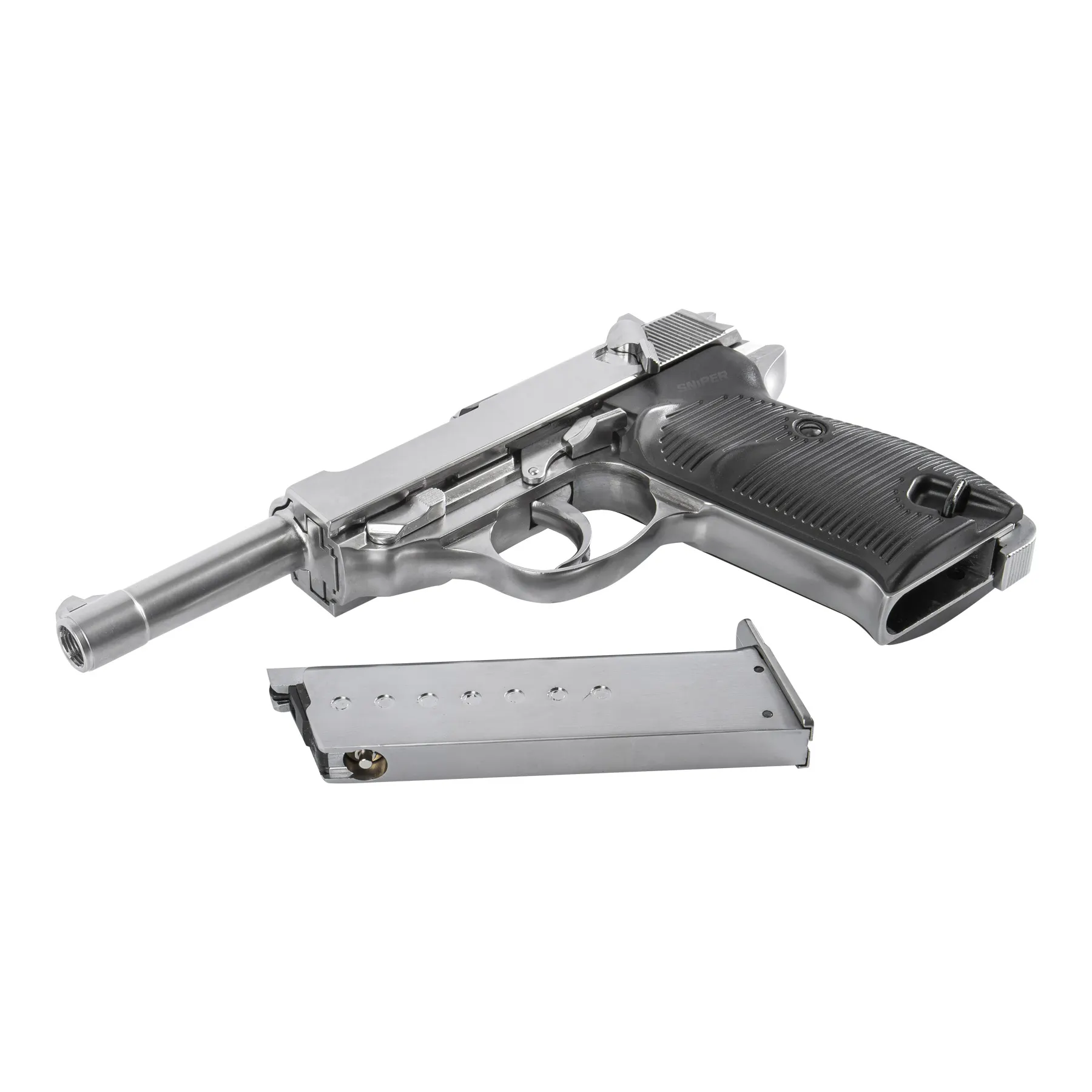 WE Militärpistole Full Metal Silver GBB Softair Pistole