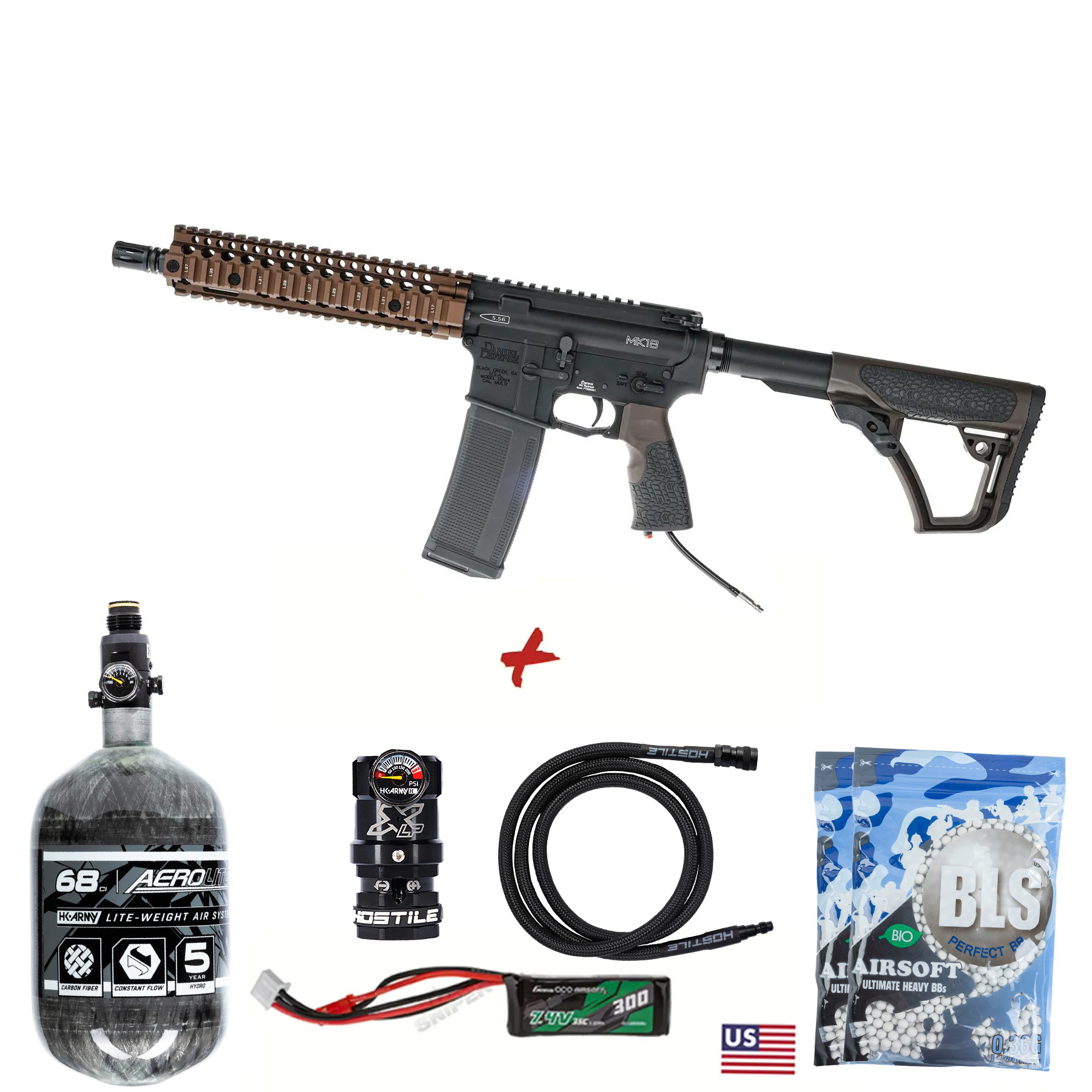 HPA Deal #4 - Wolverine MTW Daniel Defense MK18 RIS II Milspec HPA, Dualtone
