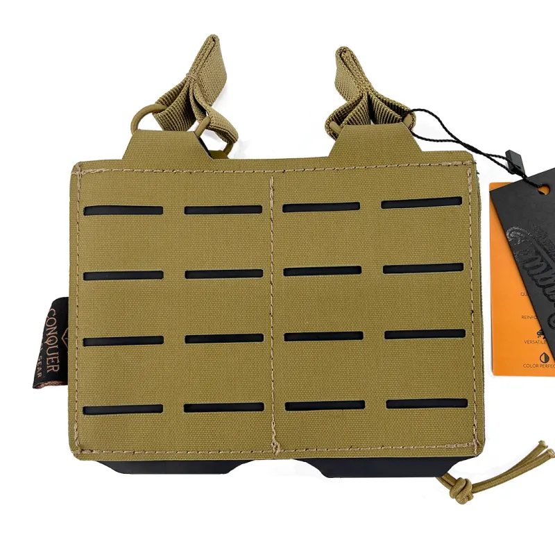Conquer Double M4 Mag Pouch, Coyote
