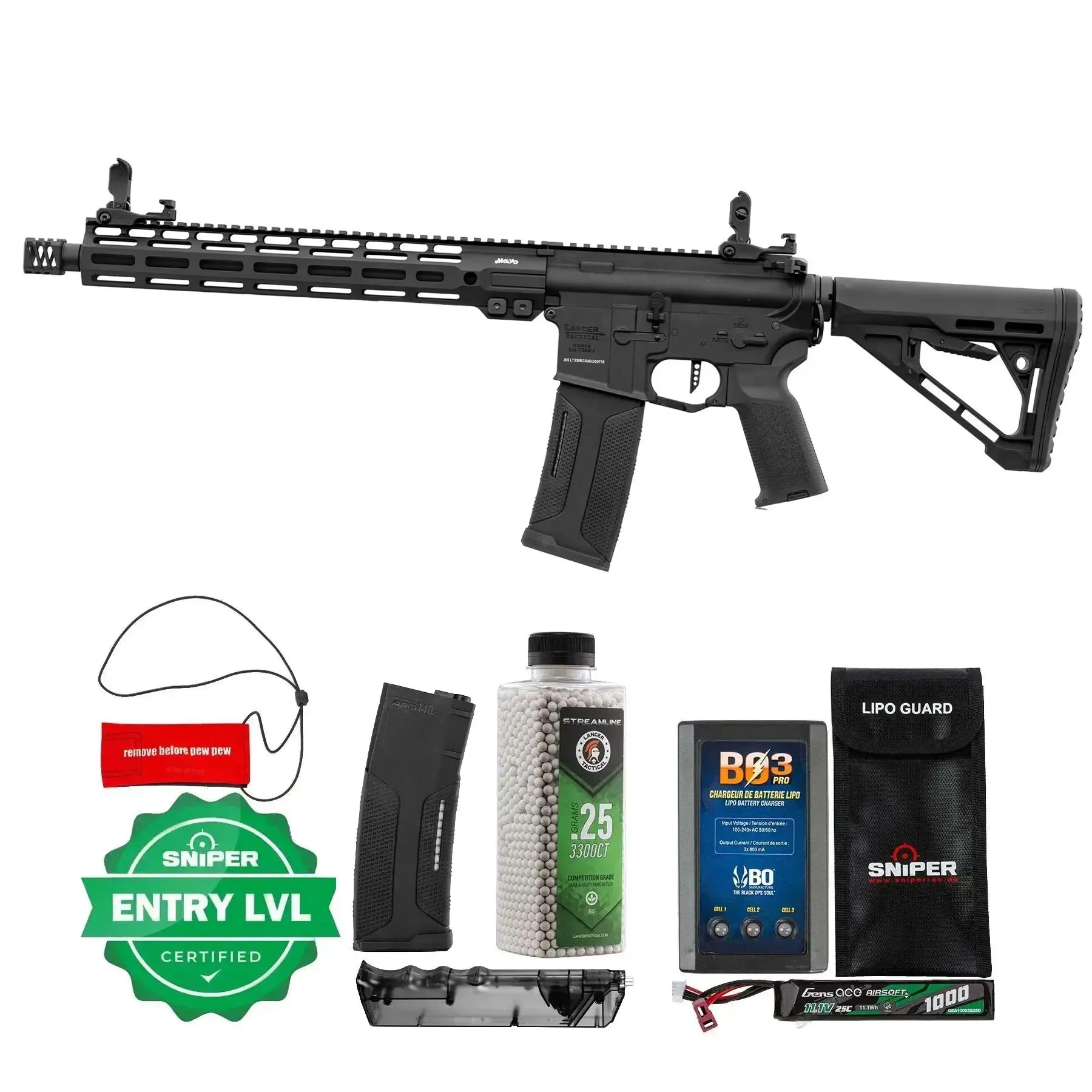 Einsteiger Set #1 - Lancer Mayo Gang MGC4 MK2 Gen.3 w/ Nebula (S)AEG, Black