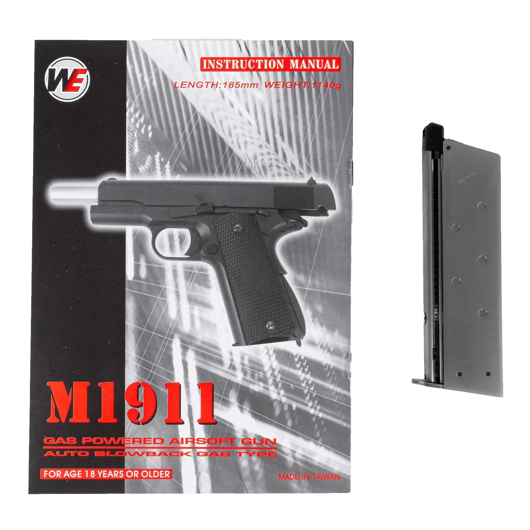 WE M1911 Ornament Full Metal Silver GBB Softair