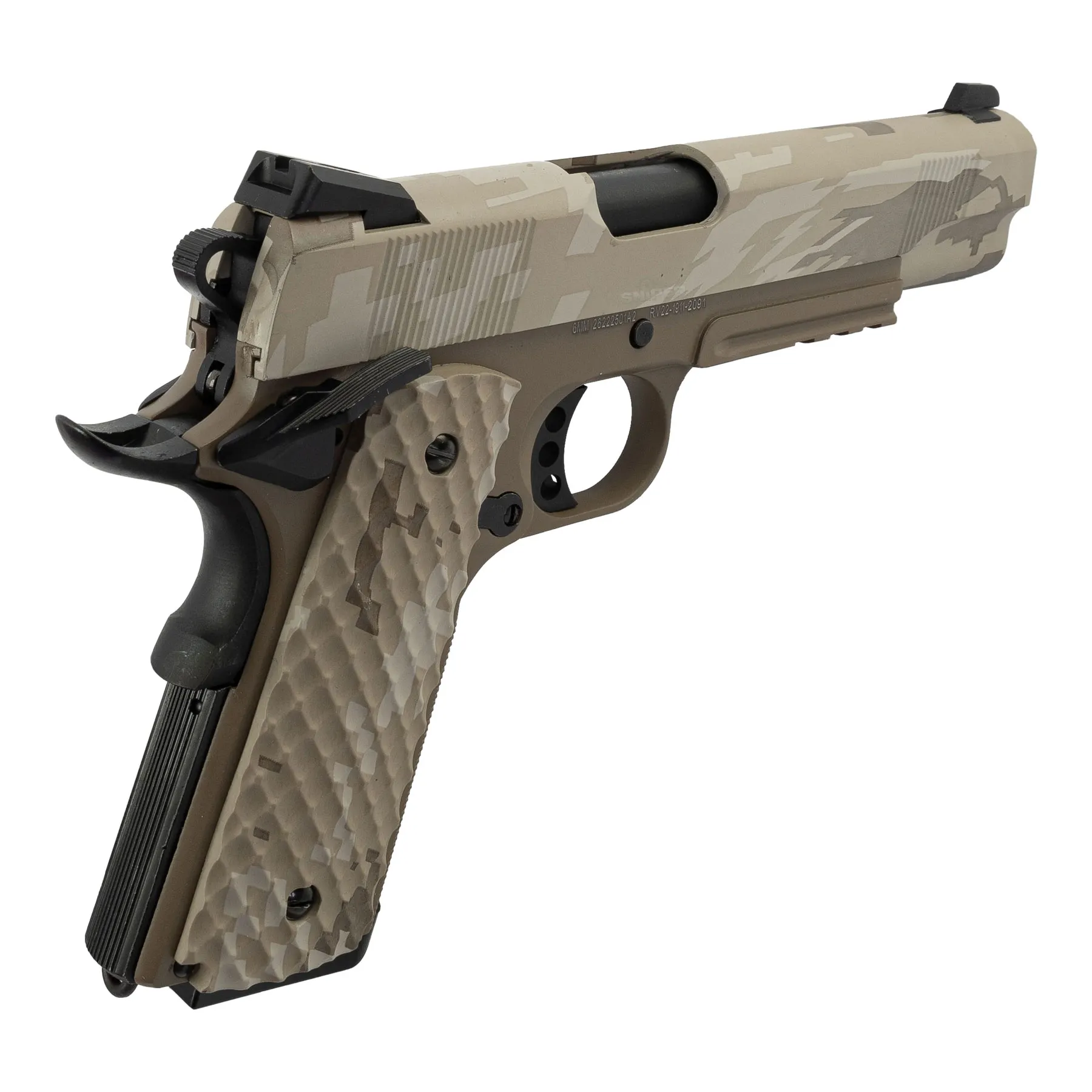 Raven 1911 MEU Railed GBB, Tan/Digi Desert