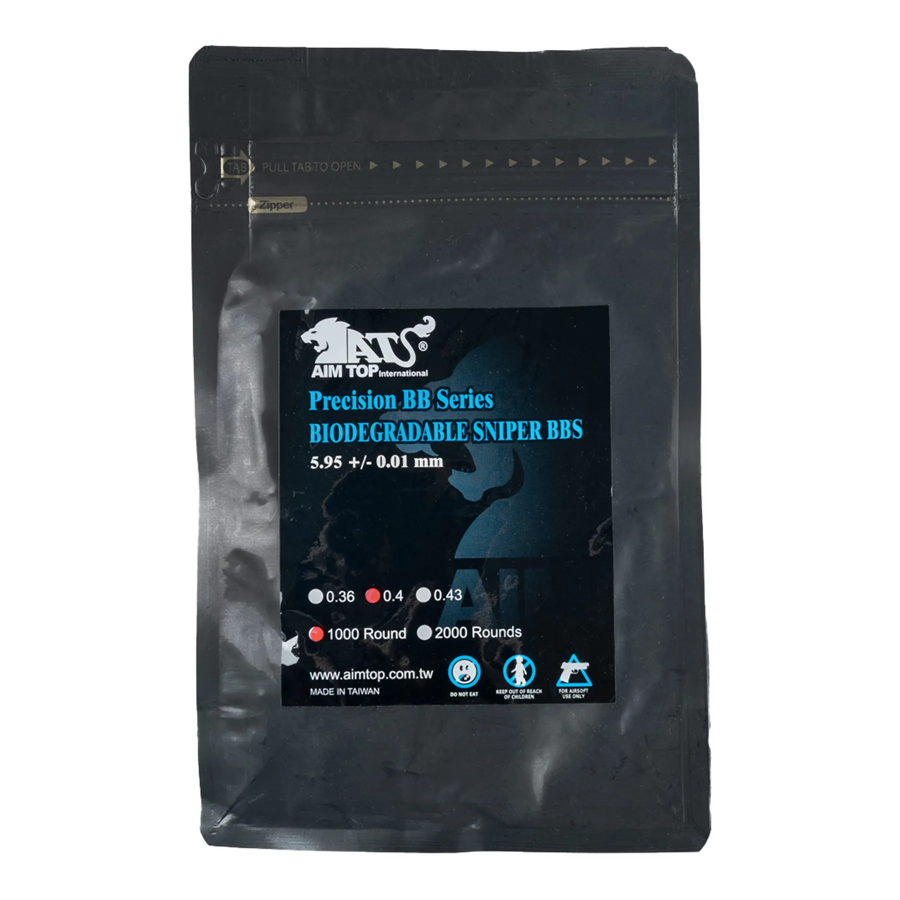 AIM TOP HEAVY BIO 0.40g BBs, 1000RND AIM TOP HEAVY BIO 0.40g BBs, 1000RND