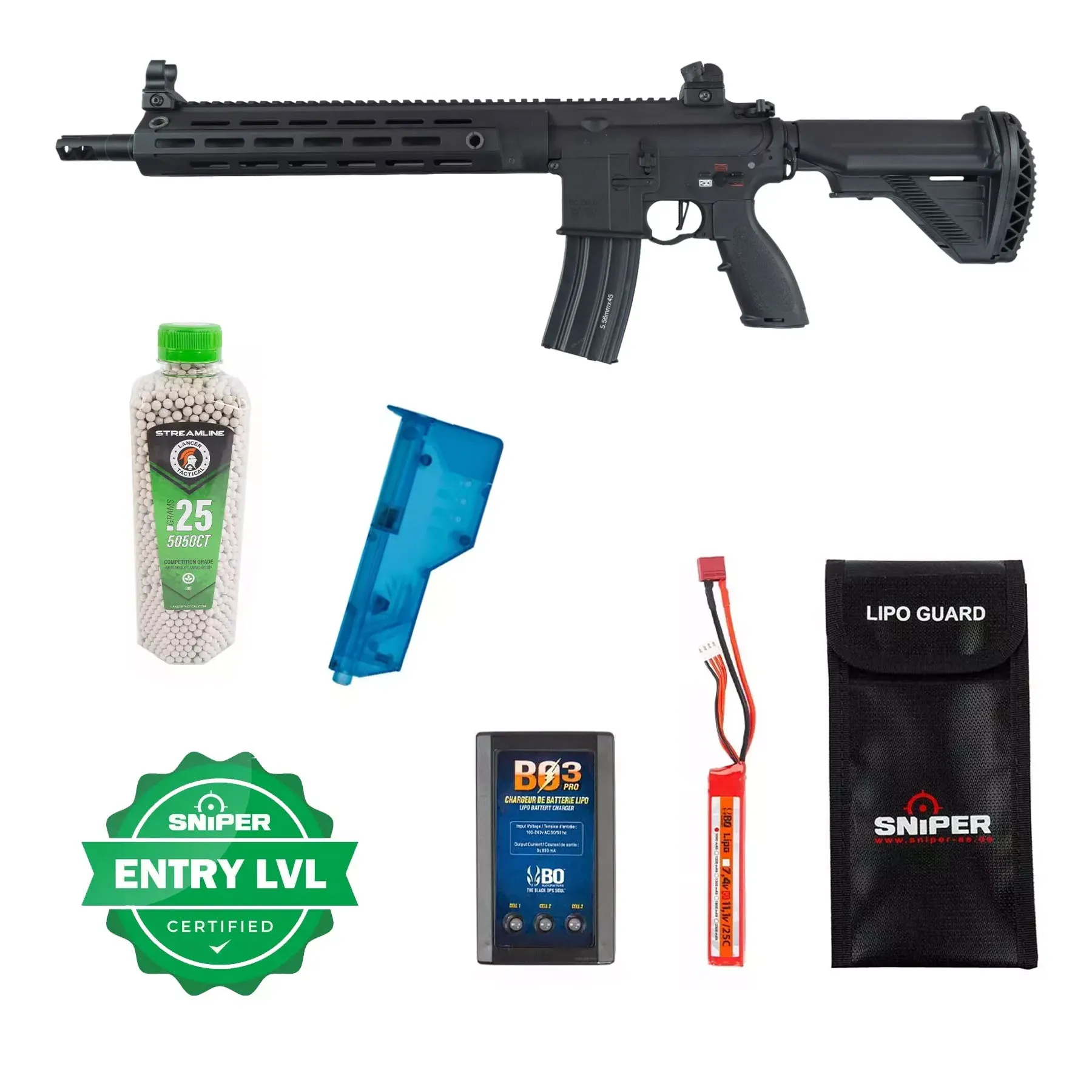 Einsteiger Set #1 - BO Delta 595 Elite Pro Full Metal M4 ETU 14.5" (S)AEG, Black