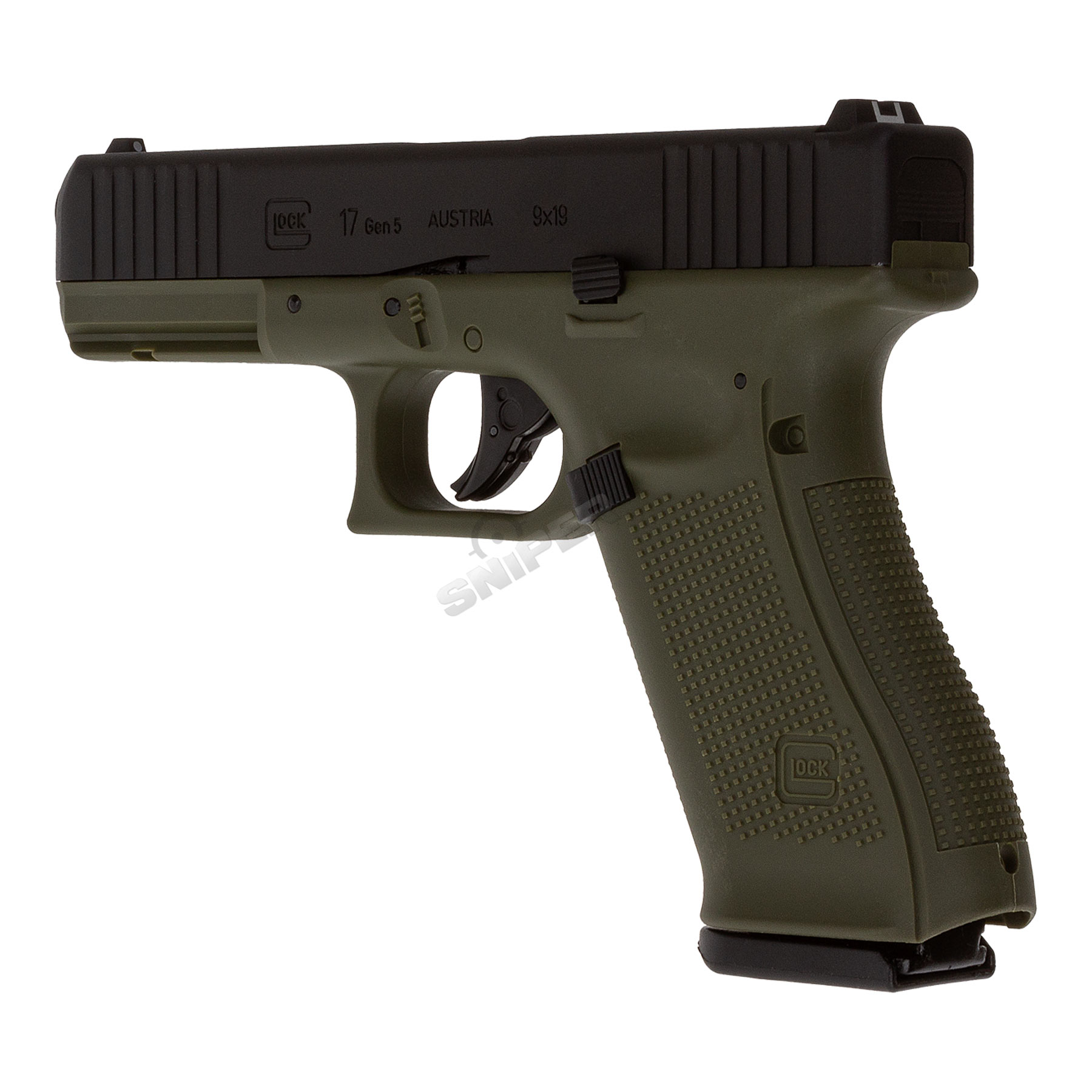 Bundle Deal - Glock 17 Gen 5 GBB Softair Pistole, Black/Green