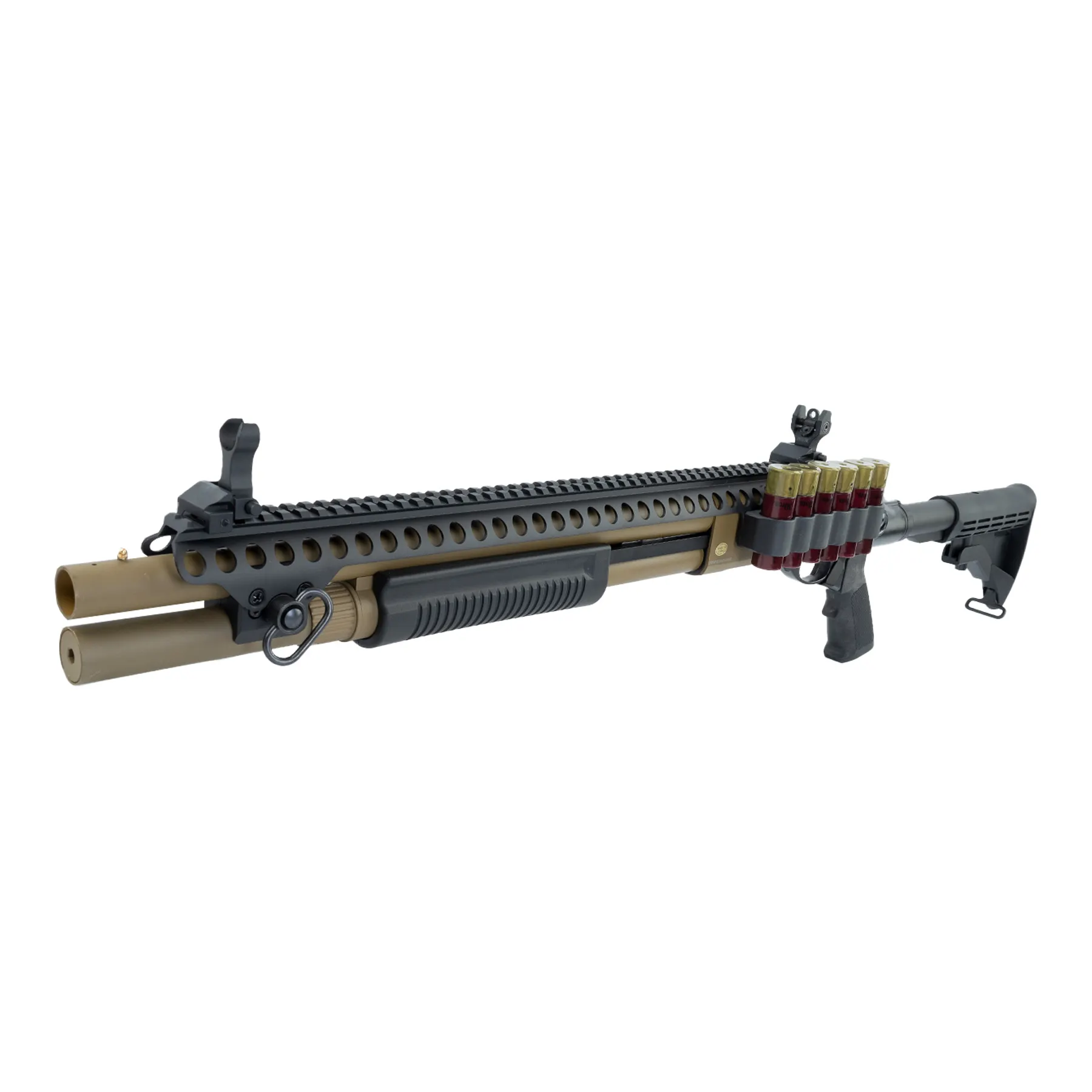 M870 AR Tactical Tri-Shot Gas Action Shotgun, Tan