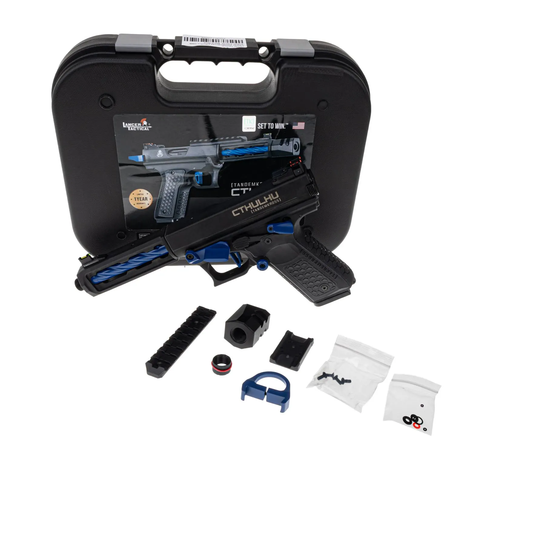 Lancer Tandemkross Cthulhu GBB Softair Pistole, Black/Blue