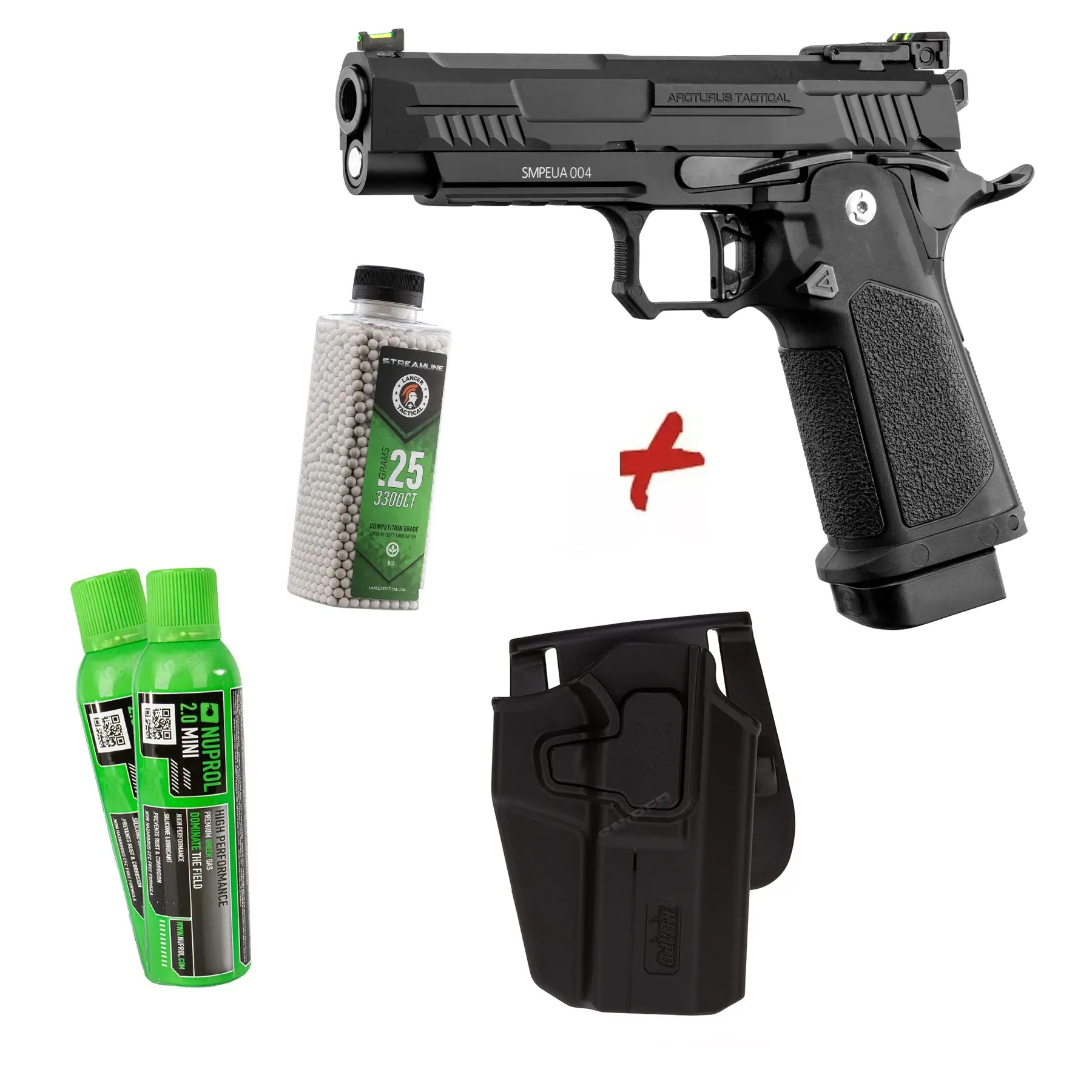 Bundle Deal #1 - Arcturus Vanguard 4.3 Hi-Capa GBB Pistole, Black