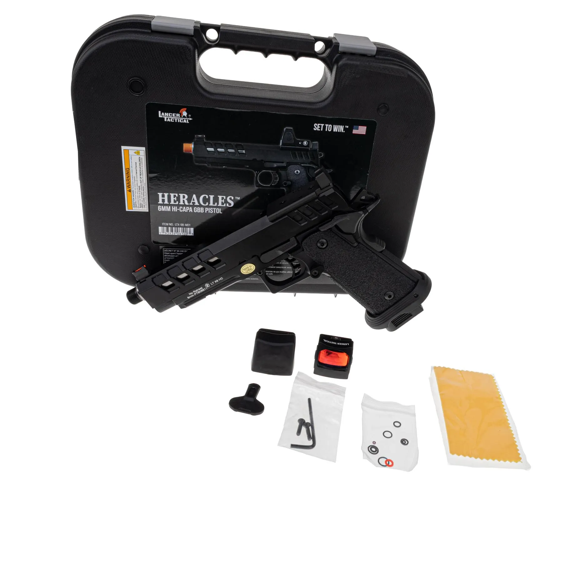 Lancer Tactical Heracles RMR Hi-Capa GBB Softairpistole, Black