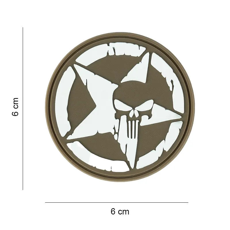 3D PVC Patch Allied Punisher Star, Coyote