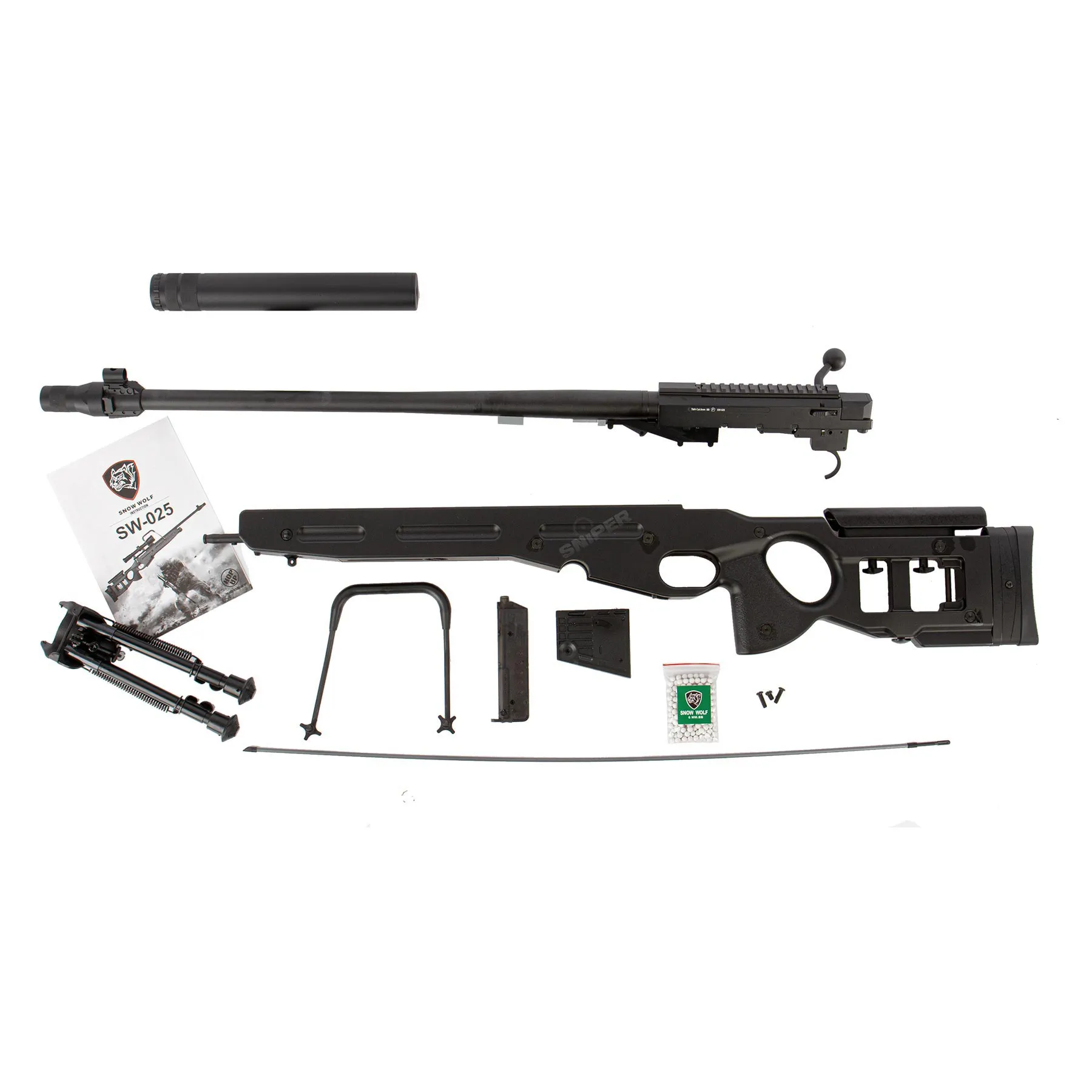 SV98 Bolt Action Sniper Rifle Set, Black