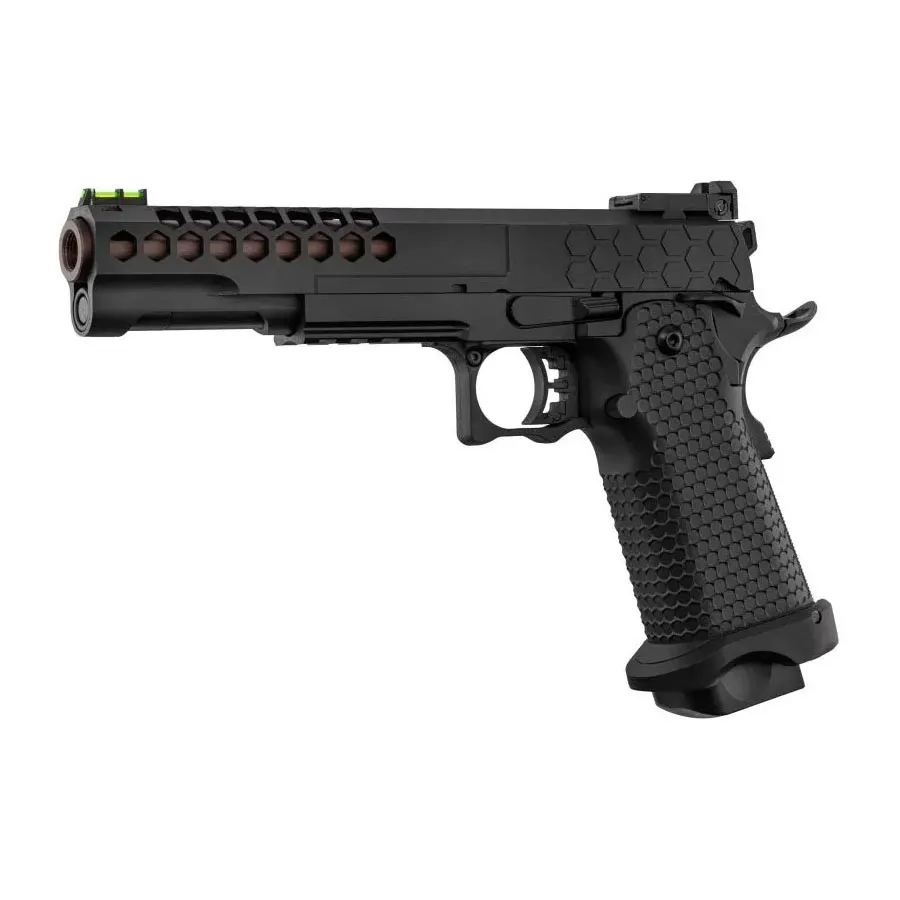 Golden Eagle 6" Hi-Capa Hexcut GBB Airsoft Pistole, Black