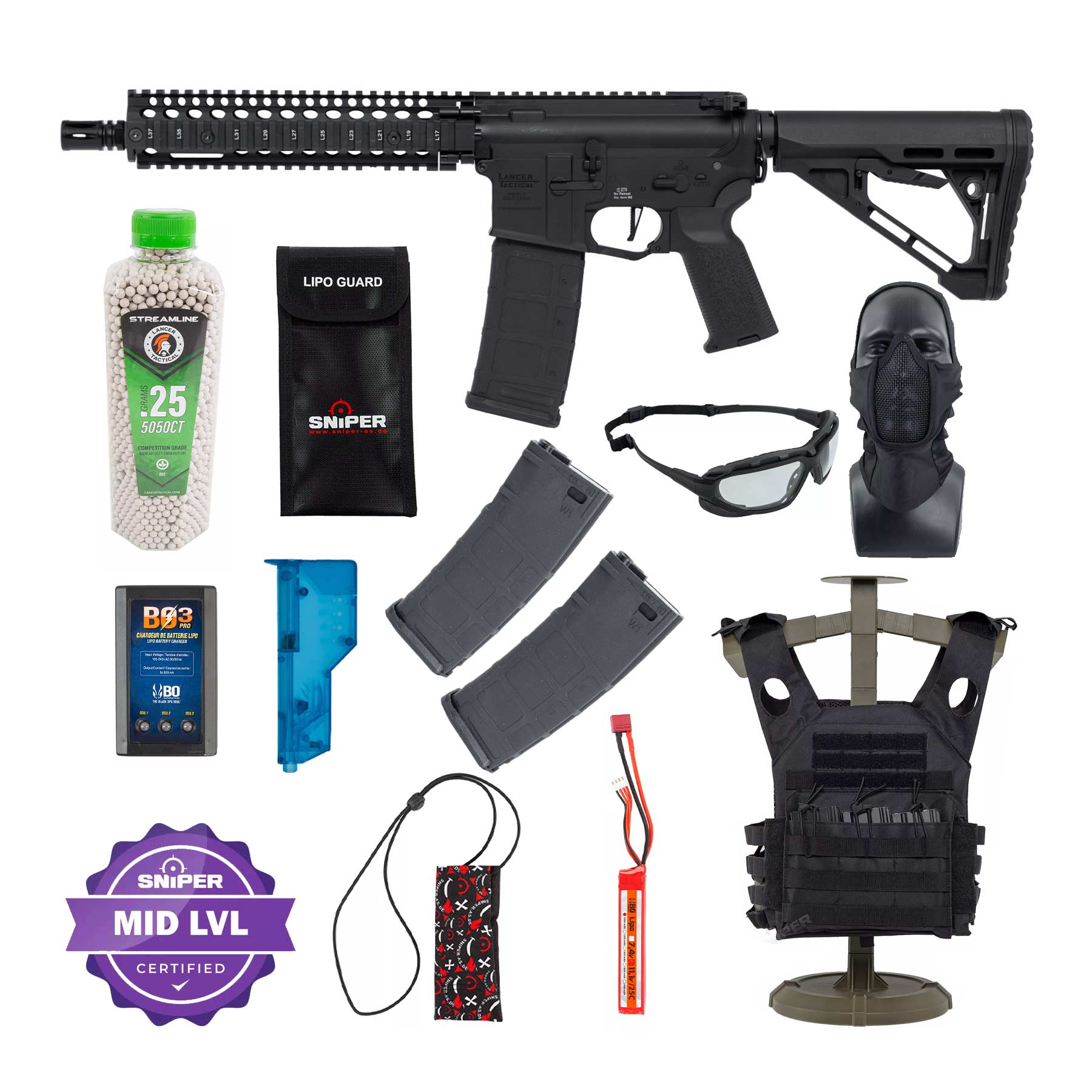 Einsteiger Set #2 - Lancer MK18 Gen3 ETU Full Metal (S)AEG, Black