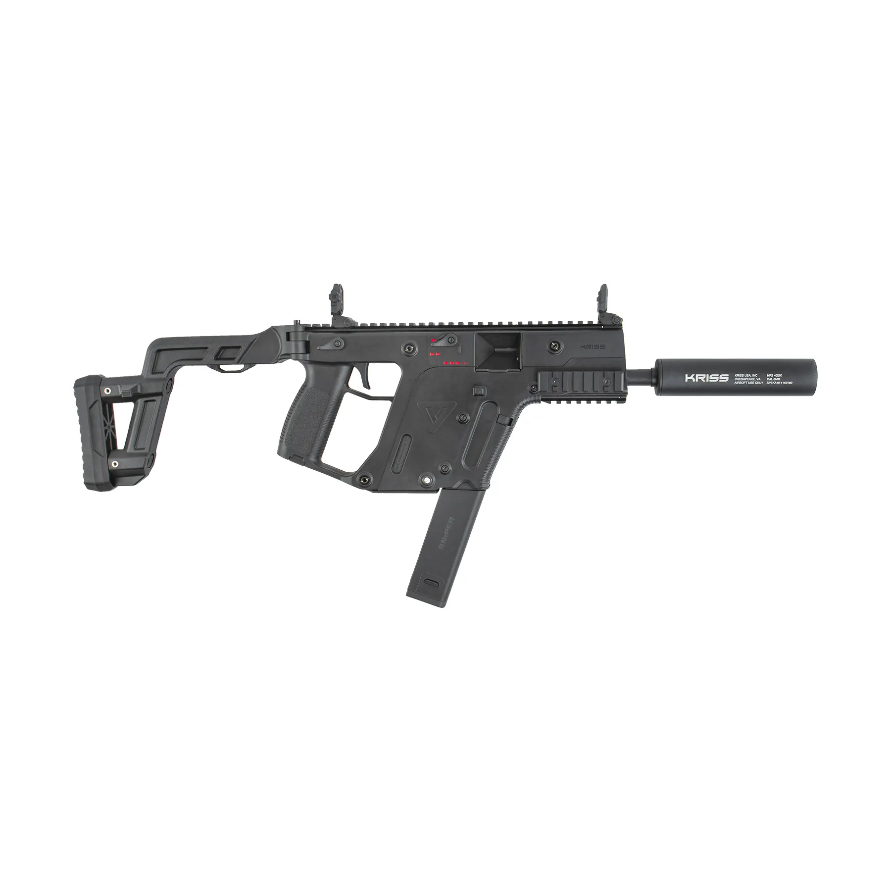 Kriss Vector w/ Mock Suppressor (S)AEG, Black Kriss Vector w/ Mock Suppressor (S)AEG, Black