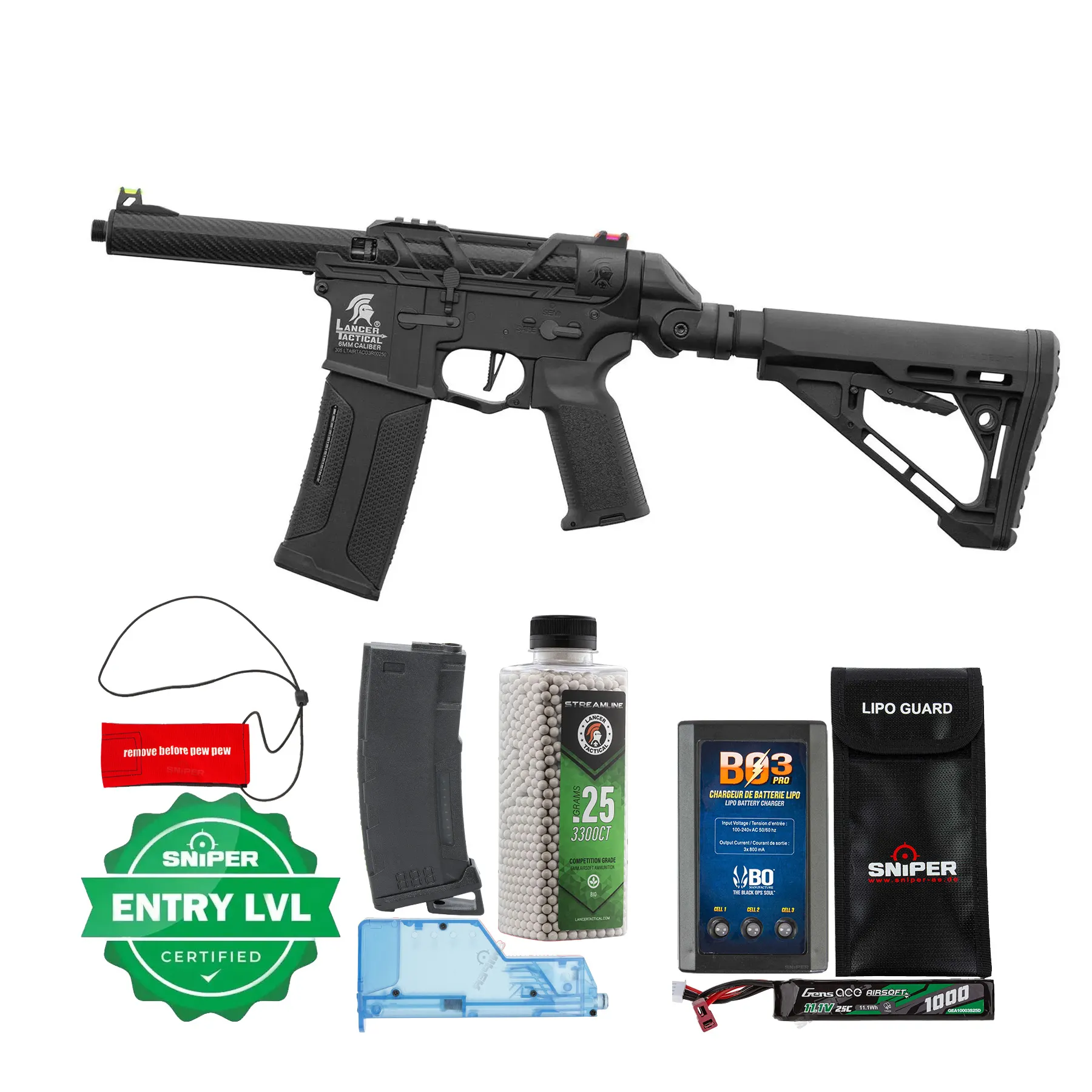Einsteiger Set #1 - Lancer Tactical x AIRTAC M4 Speedsoft Gen3, Black