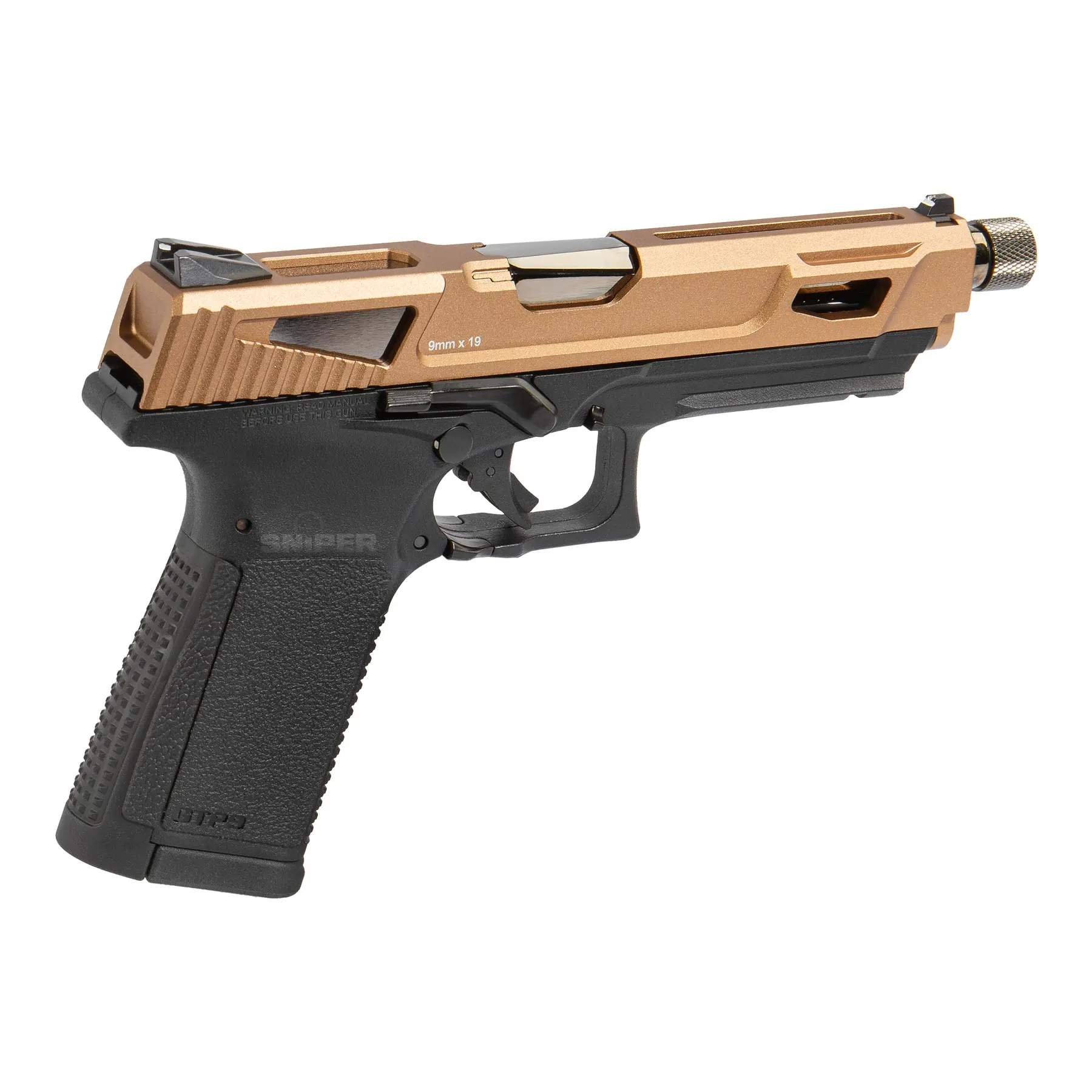 GTP 9 MS GBB, Softair Pistole, Black/Desert