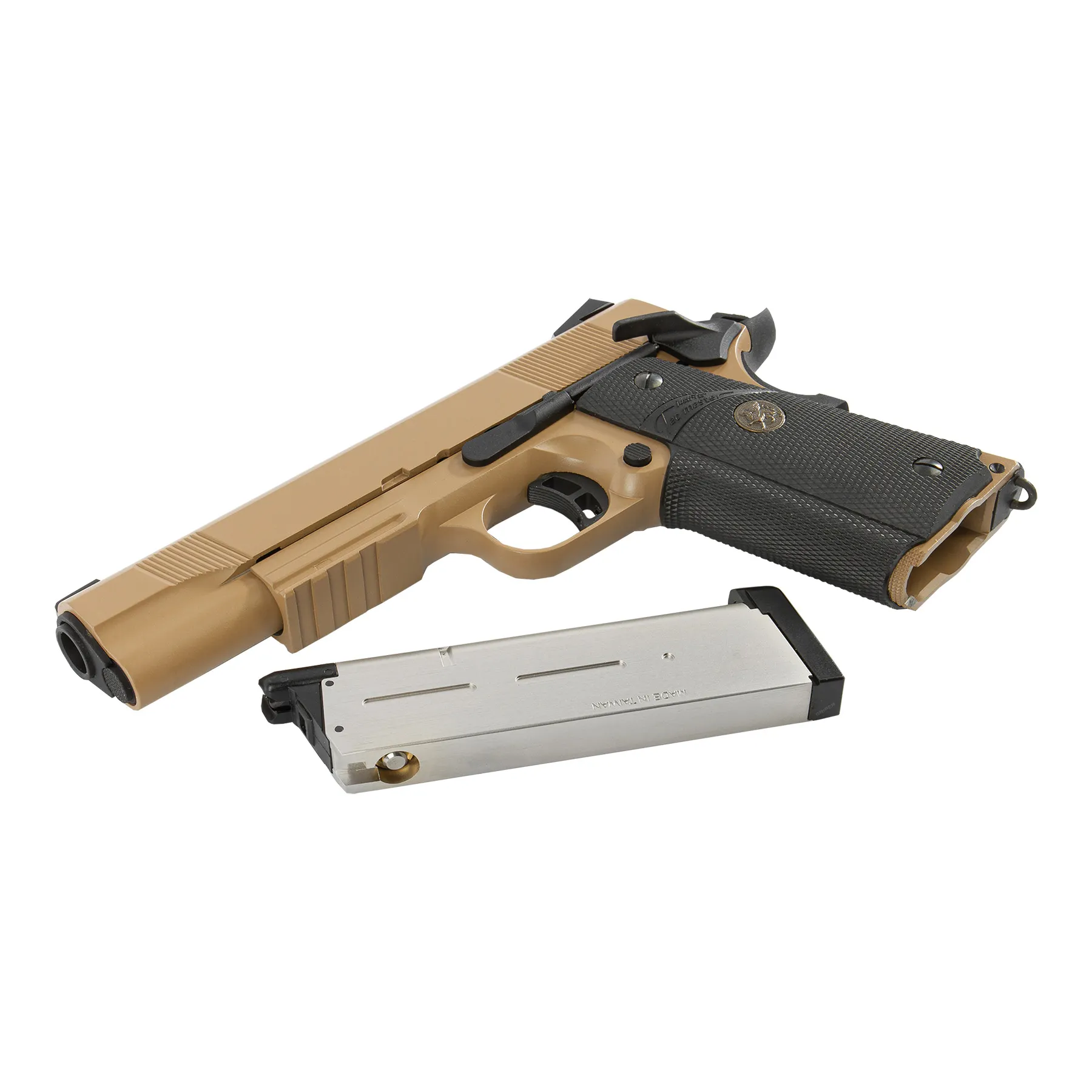 KJ Works M1911 MEU Full Metal Tan GBB Softair Pistole