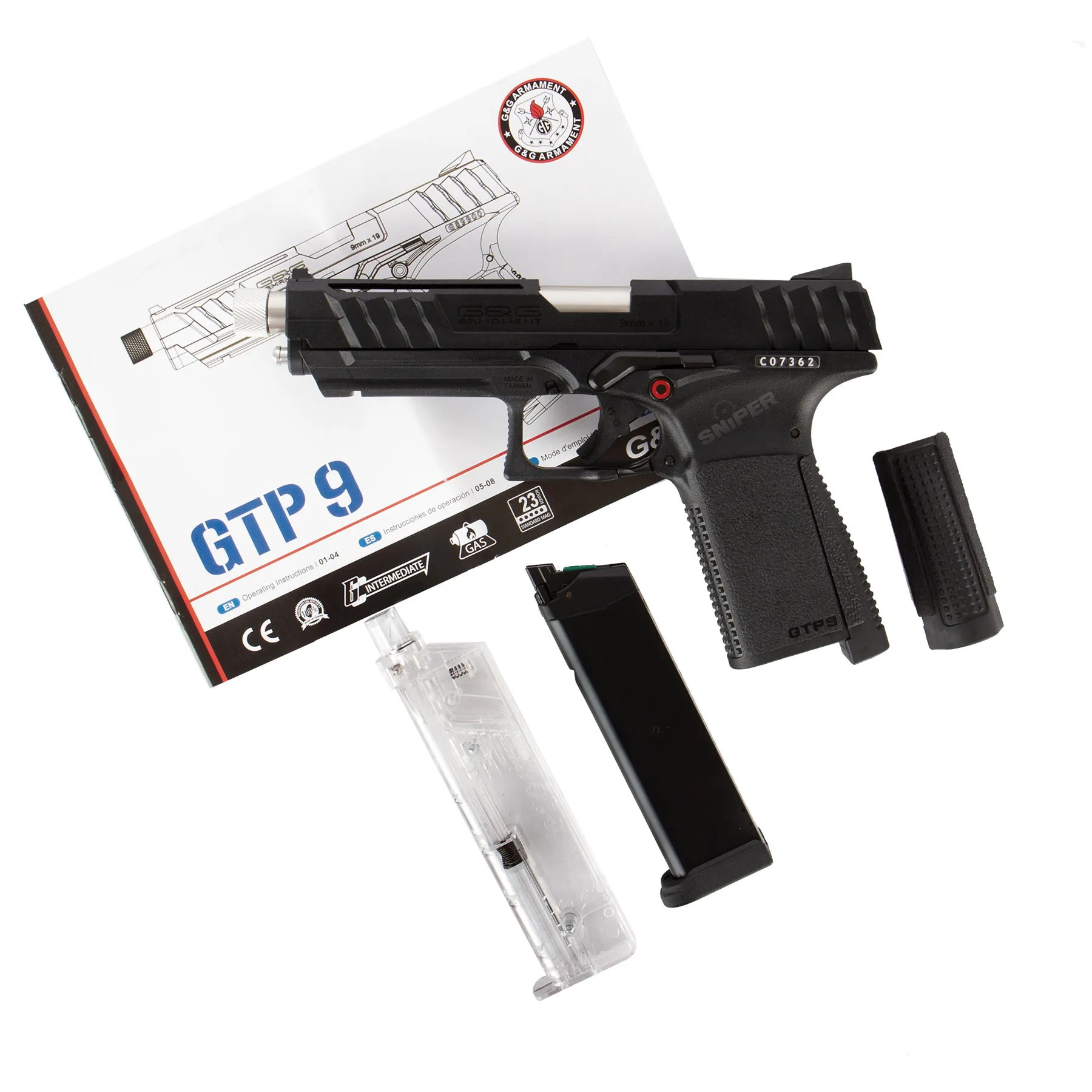 G&G GTP 9 Black GBB Softair Pistole