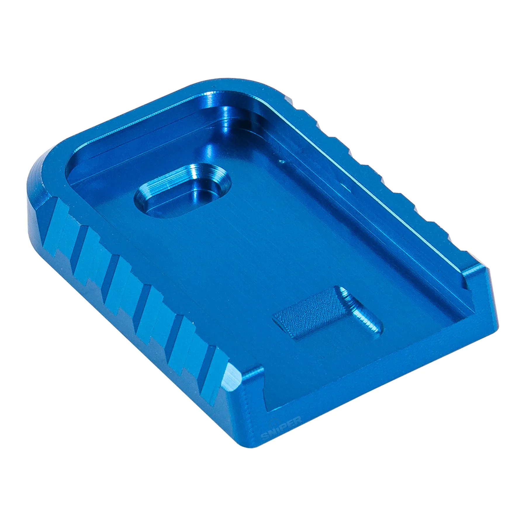 CNC Alu Mag Base für Marui Glock, Blue, Thin