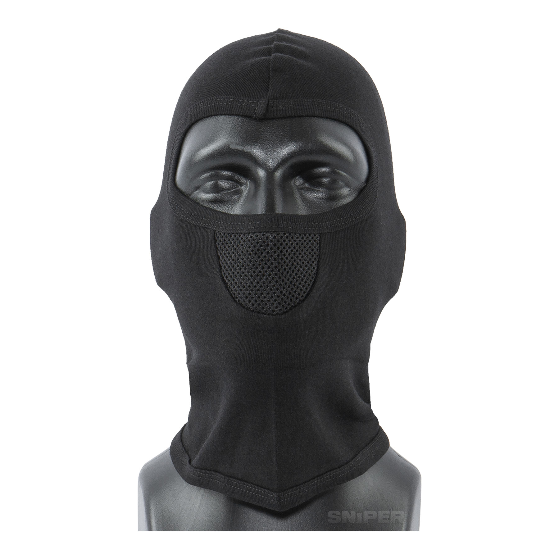 Balaclava mit Netzeinsatz, Schwarz