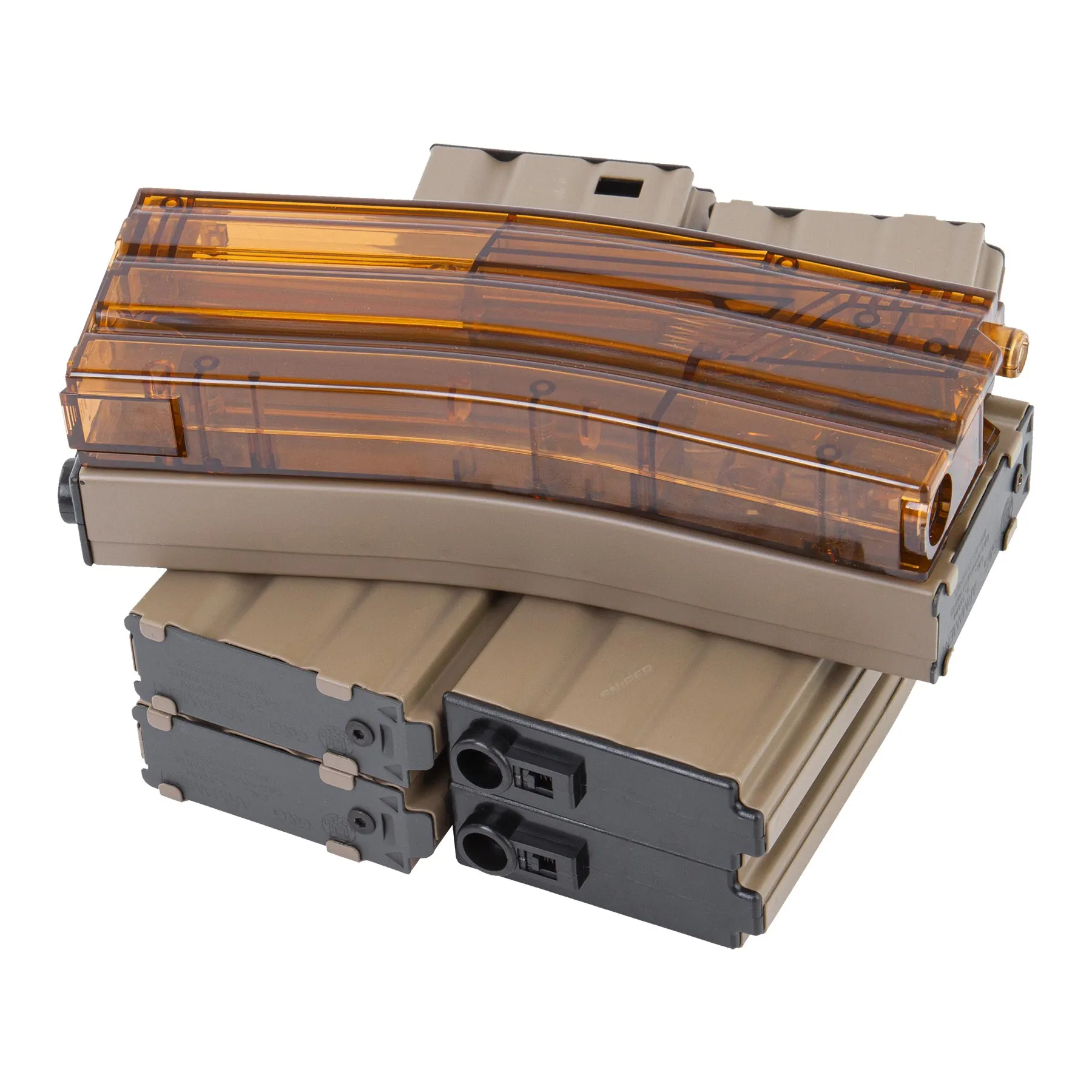 5er Pack M4 Low Cap Magazin Metall (79rds), desert 5er Pack M4 Low Cap Magazin Metall (79rds), desert