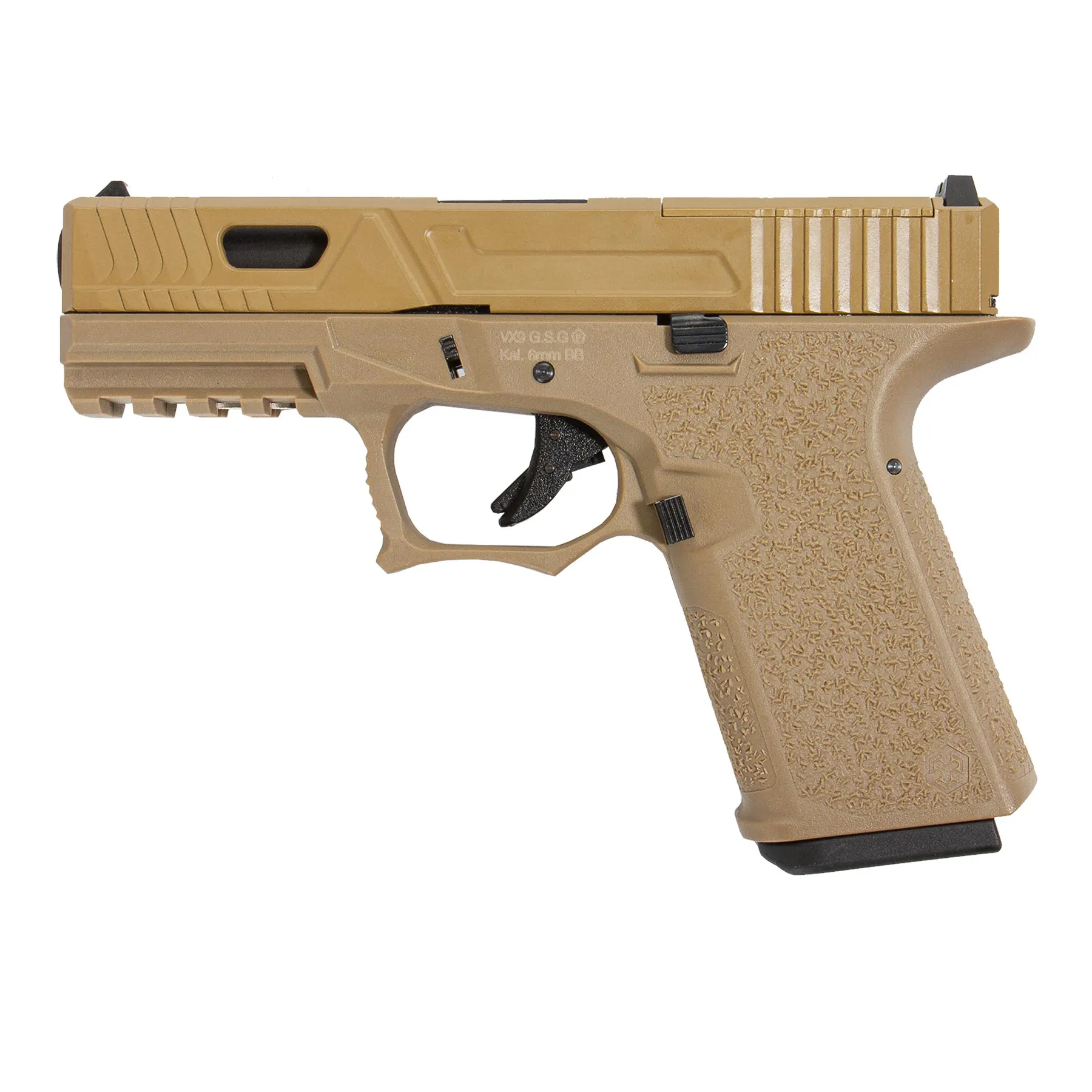 AW Custom VX9 Mod.3 Precut GBB, Softair Pistole FDE