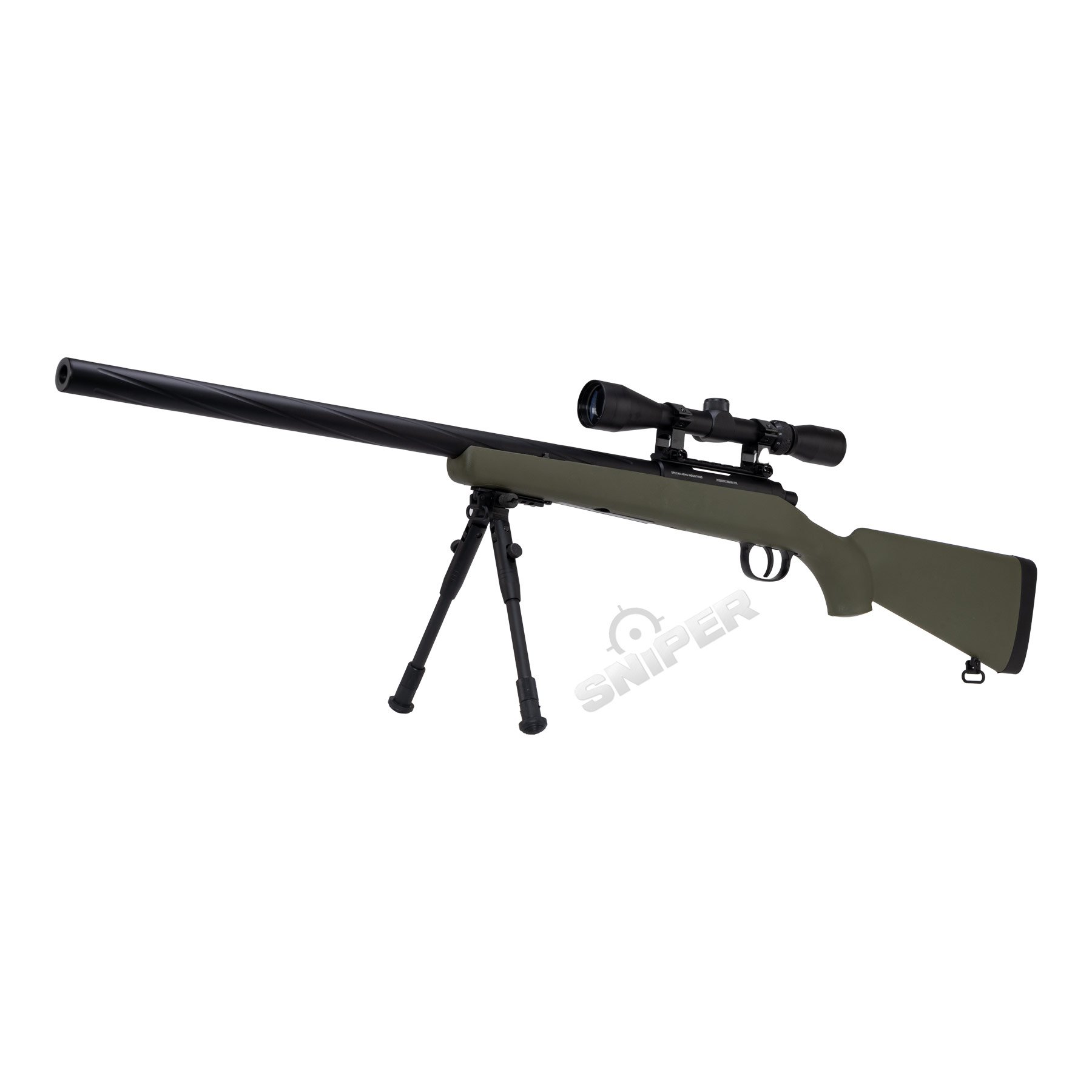 Specna Arms SA-S12 Scharfschützengewehr w/ Scope & Bipod, Olive