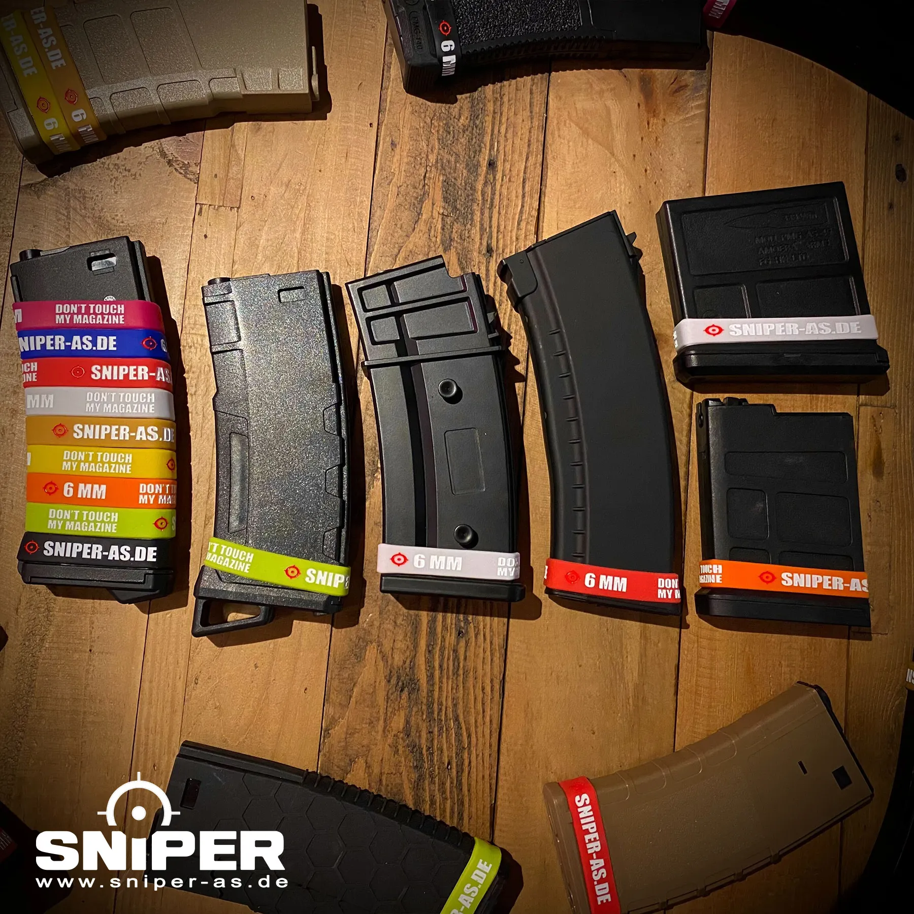 5er Set Sniper AS Magazinbänder, Bracelet, Grau