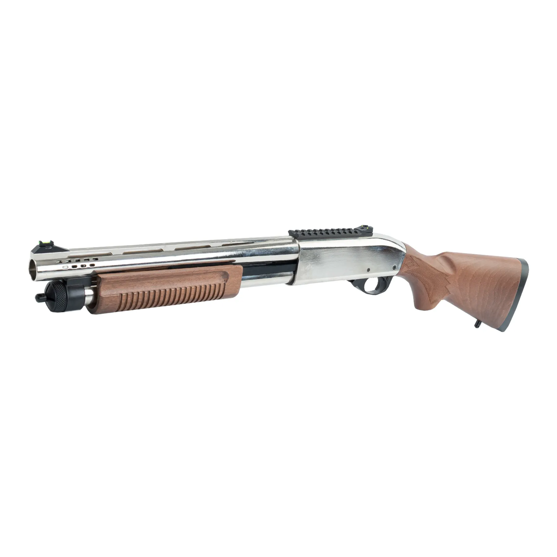 M870 AR Tri-Shot Gas Action Shotgun, Real Wood Silver M870 AR Tri-Shot Gas Action Shotgun, Real Wood Silver