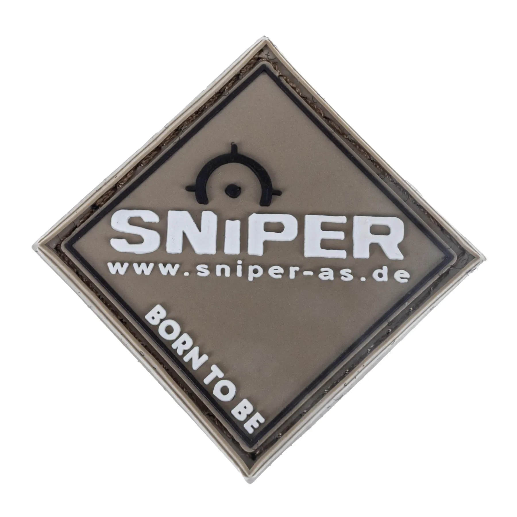 Square Sniper 3D Rubber Patch, Brown