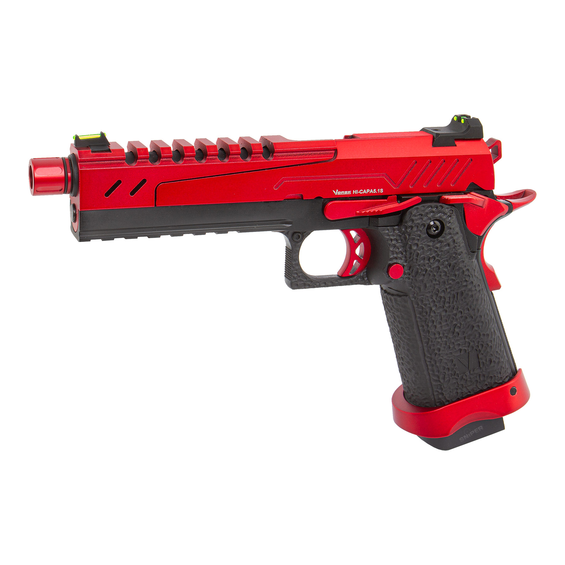 Vorsk Hi-Capa 5.1 Red/Black Split Slide GBB Softair Pistole