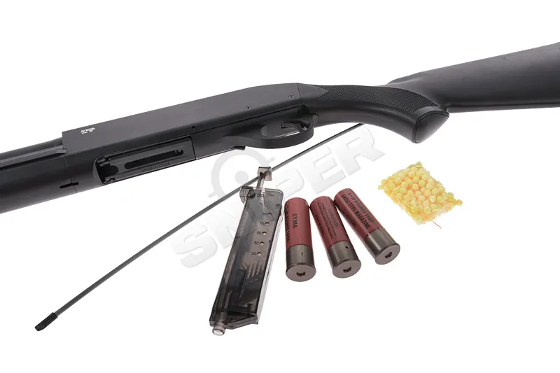 M870 Police Tri-Shot Spring Shotgun, Black