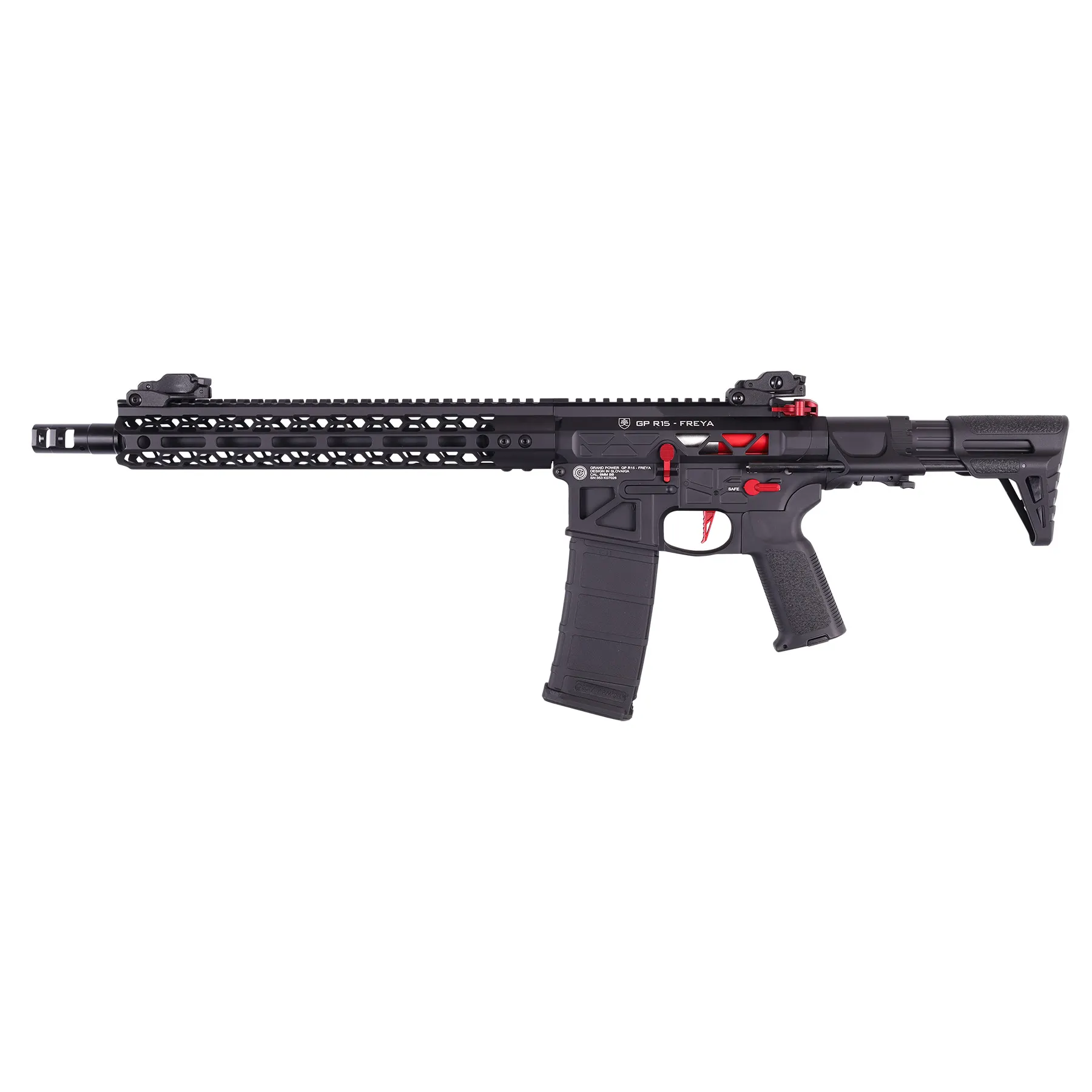 Delta Armory FREYA Skeleton PDW Gen.2 12,5", Black/Red