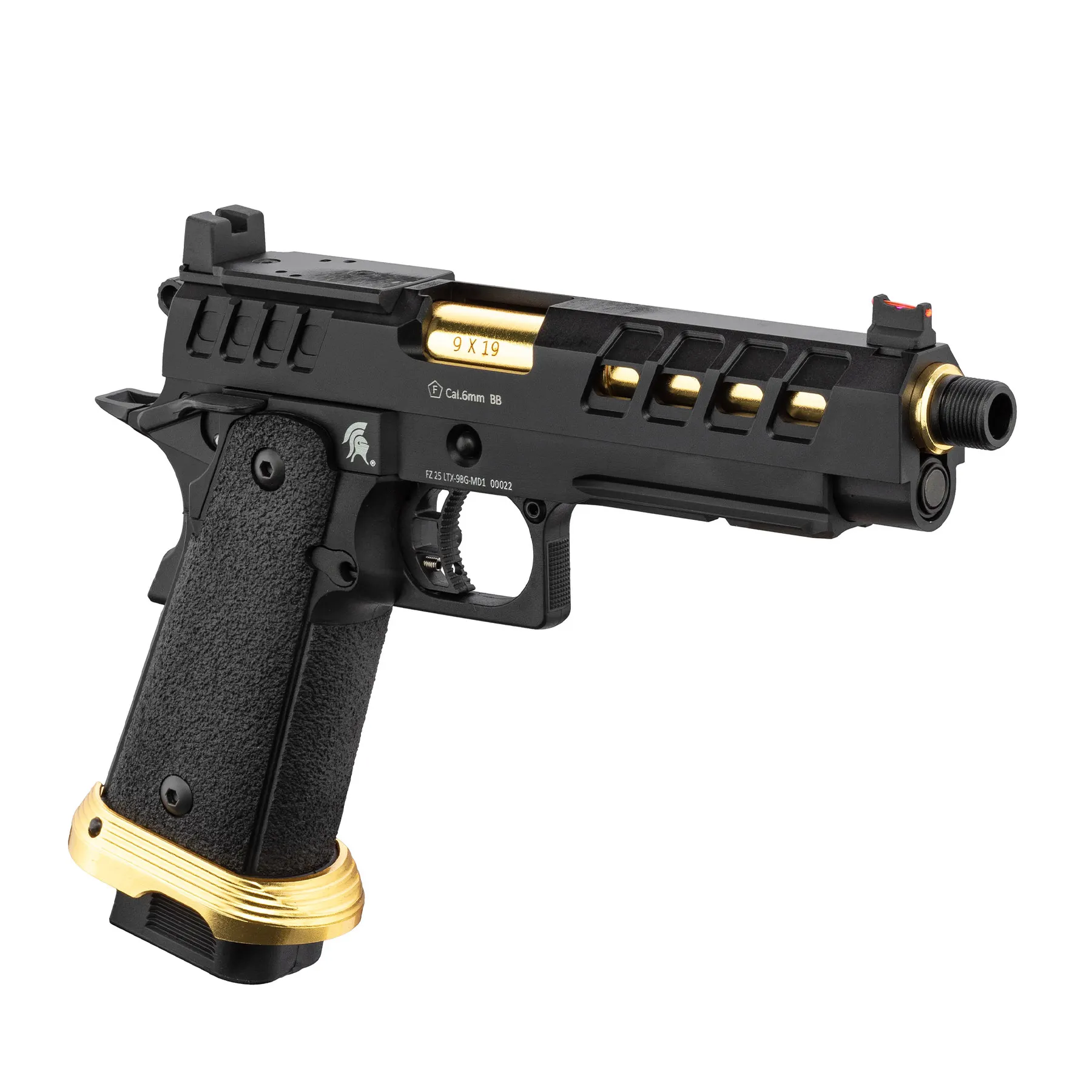Lancer Tactical Heracles RMR Hi-Capa GBB Softairpistole, Black & Gold