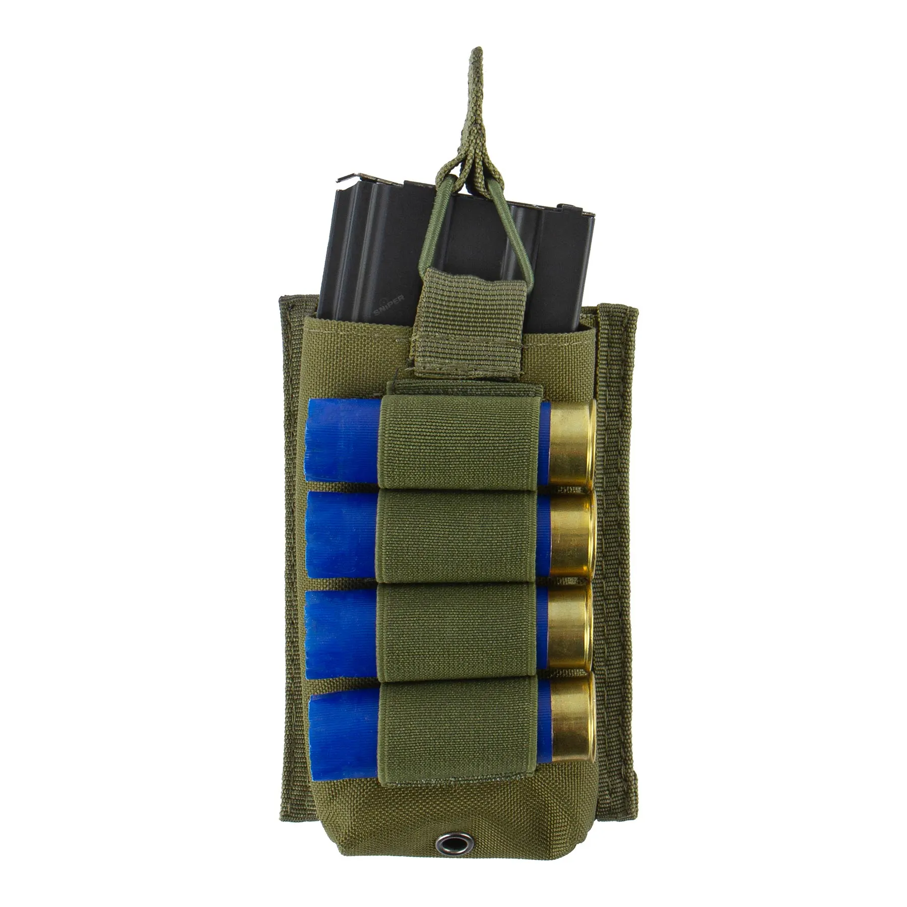 Single M4 Mag Pouch inkl. Shotgun Holder, OD Green