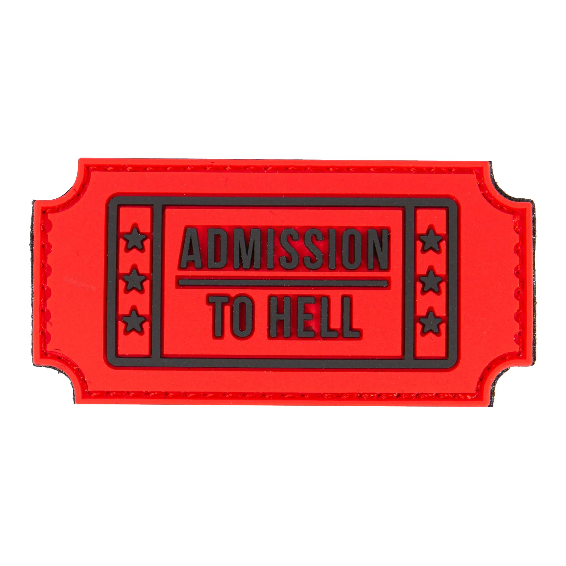 Patch 3D PVC Admission to Hell, red Patch 3D PVC Admission to Hell, red
