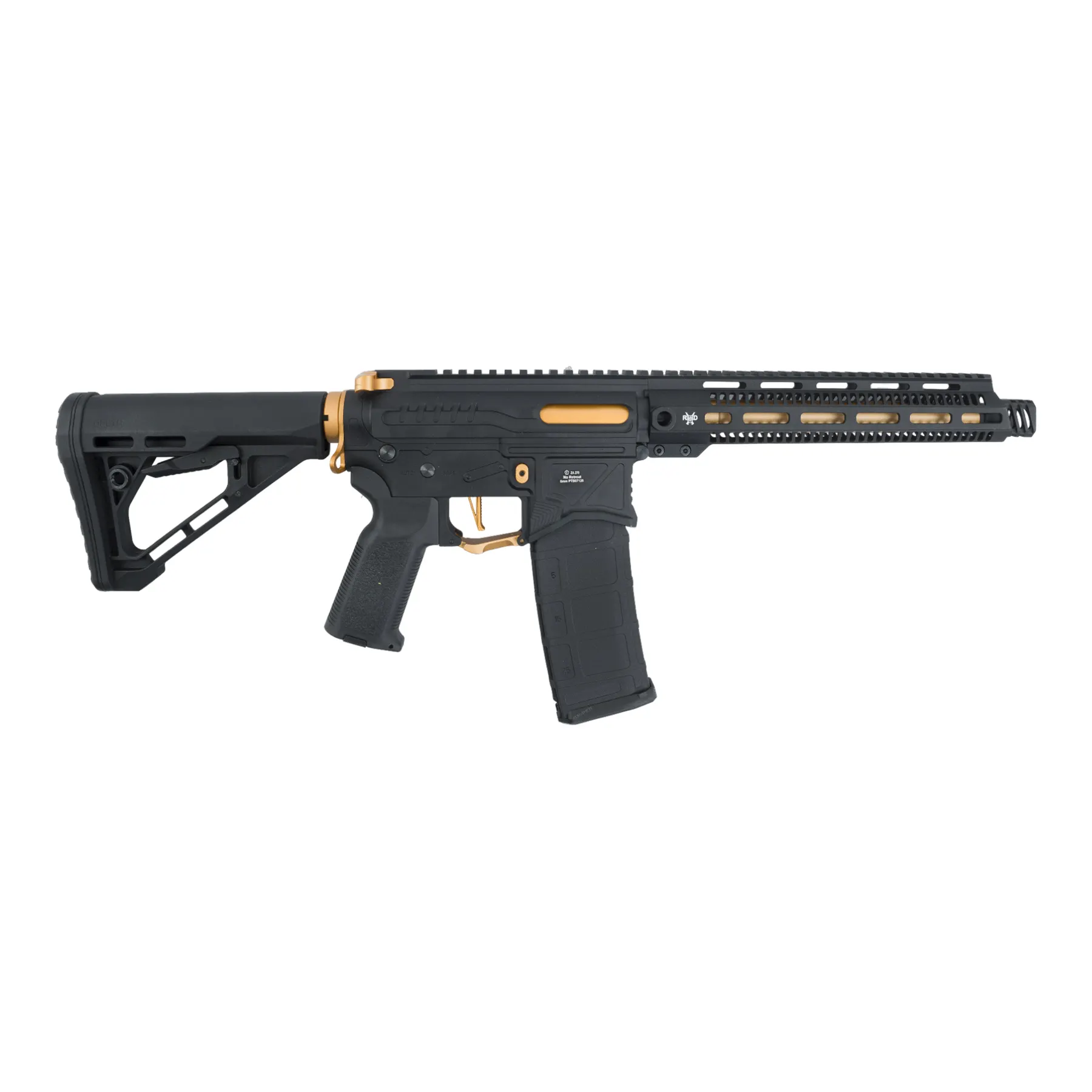Zion Arms M4 M-Lok 10" (S)AEG, Black/Gold Zion Arms M4 M-Lok 10" (S)AEG, Black/Gold