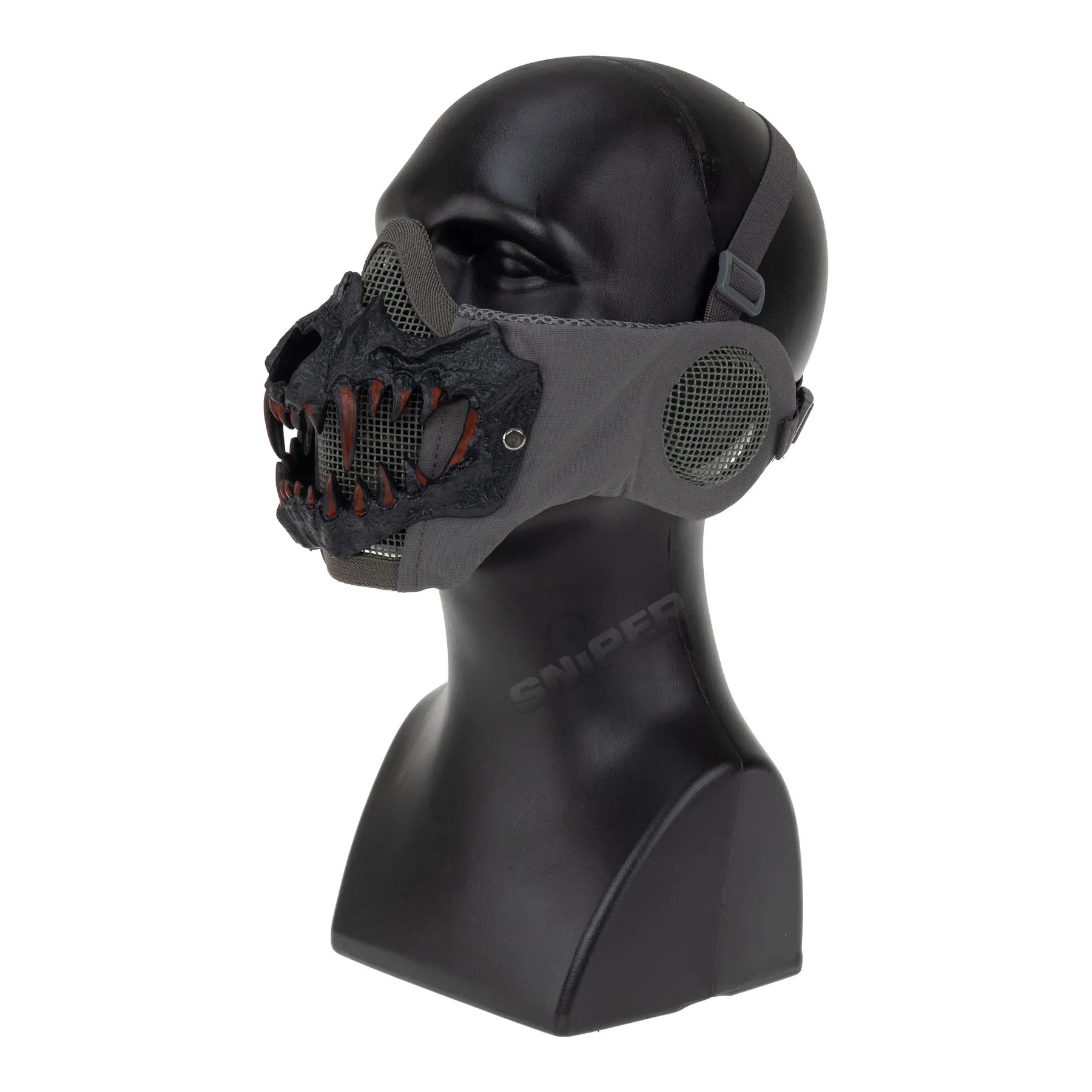 Reapo Stalker EVO Fangs Mask w/ Ear Protection, Grey