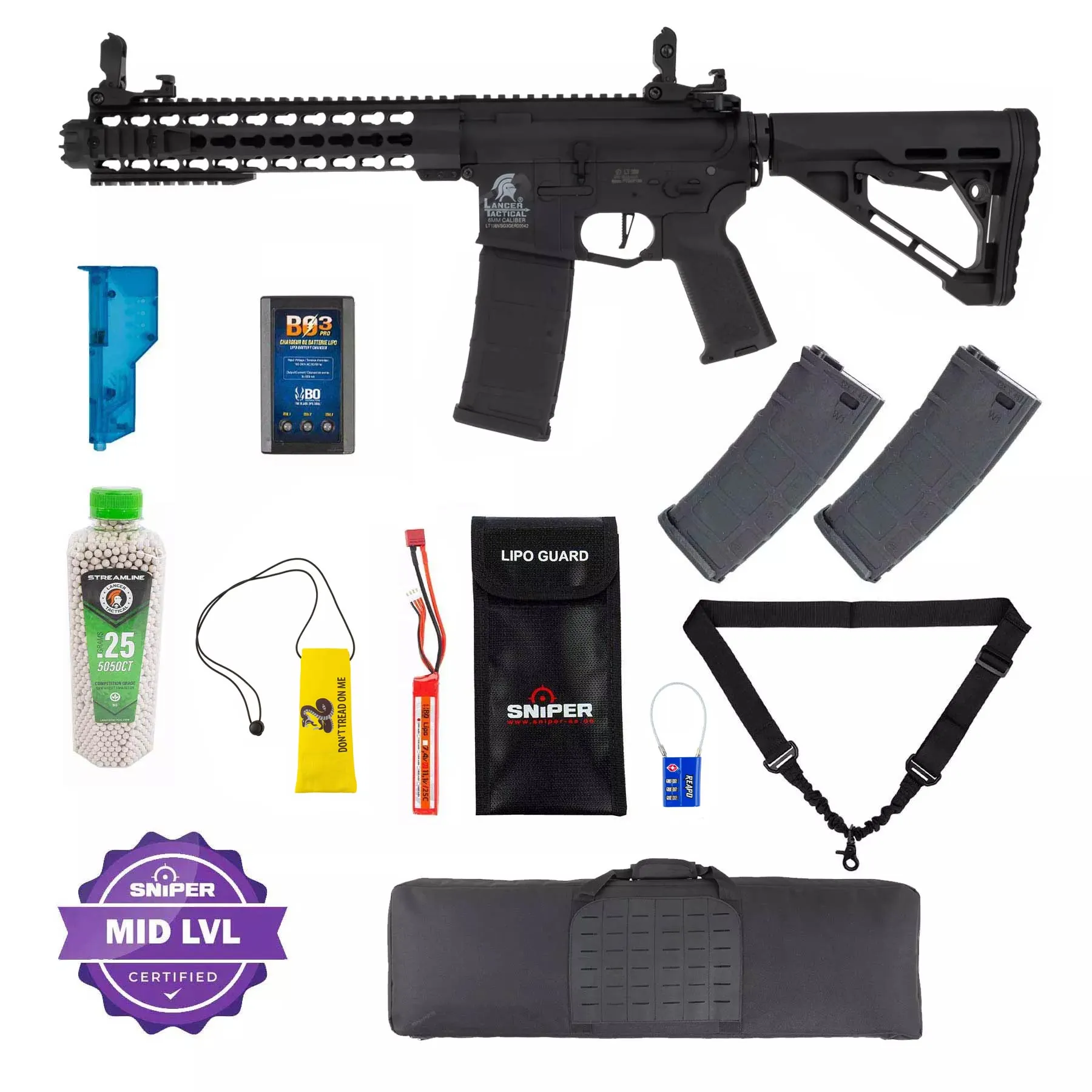 Einsteiger Set #3 - Lancer LT-19 Keymod Gen 3 (S)AEG, Black Einsteiger Set #3 - Lancer LT-19 Keymod Gen 3 (S)AEG, Black