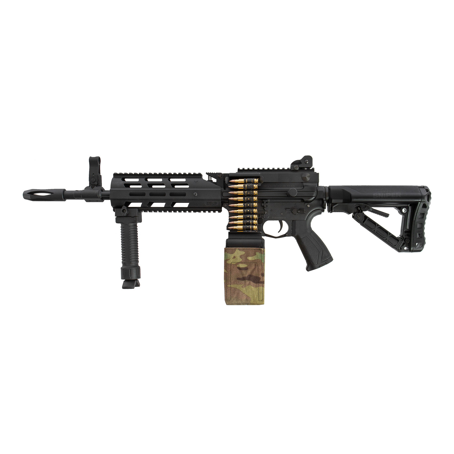 CM16 LMG Black < 0,5 Joule, AEG Softair Gewehr