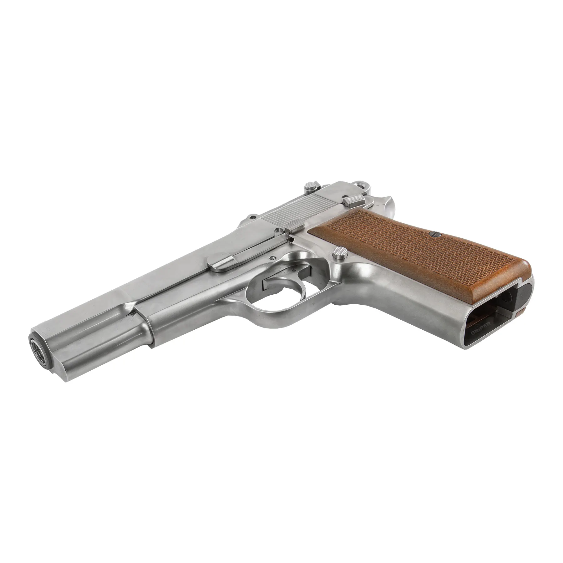 WE Hi-Power Full Metal Silver GBB Softair Pistole