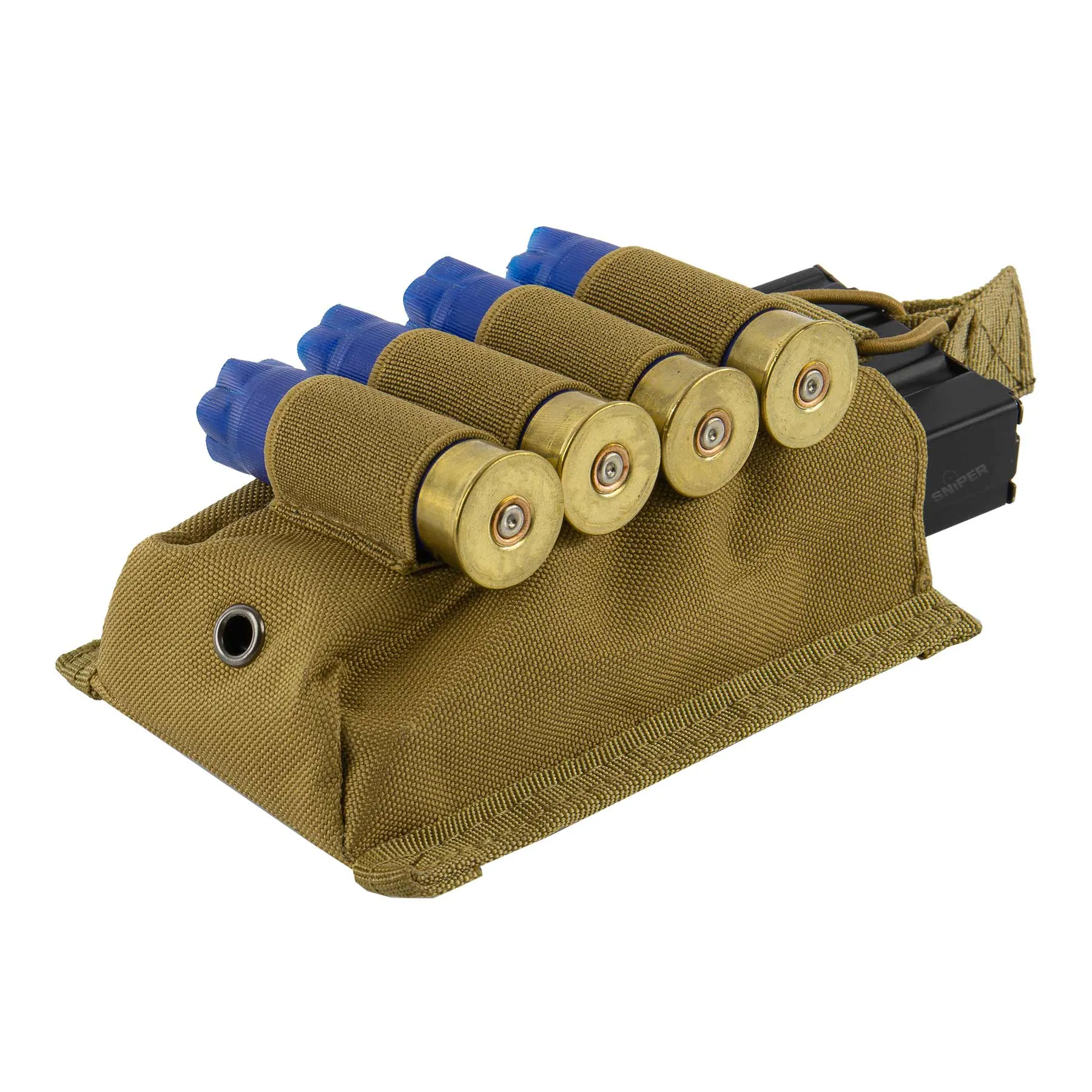 Single M4 Mag Pouch inkl. Shotgun Holder, Tan Single M4 Mag Pouch inkl. Shotgun Holder, Tan